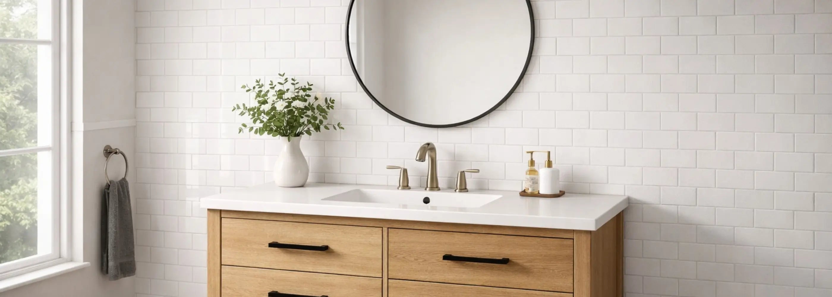 Three Hole Ceramic Bathroom Sink Tops
