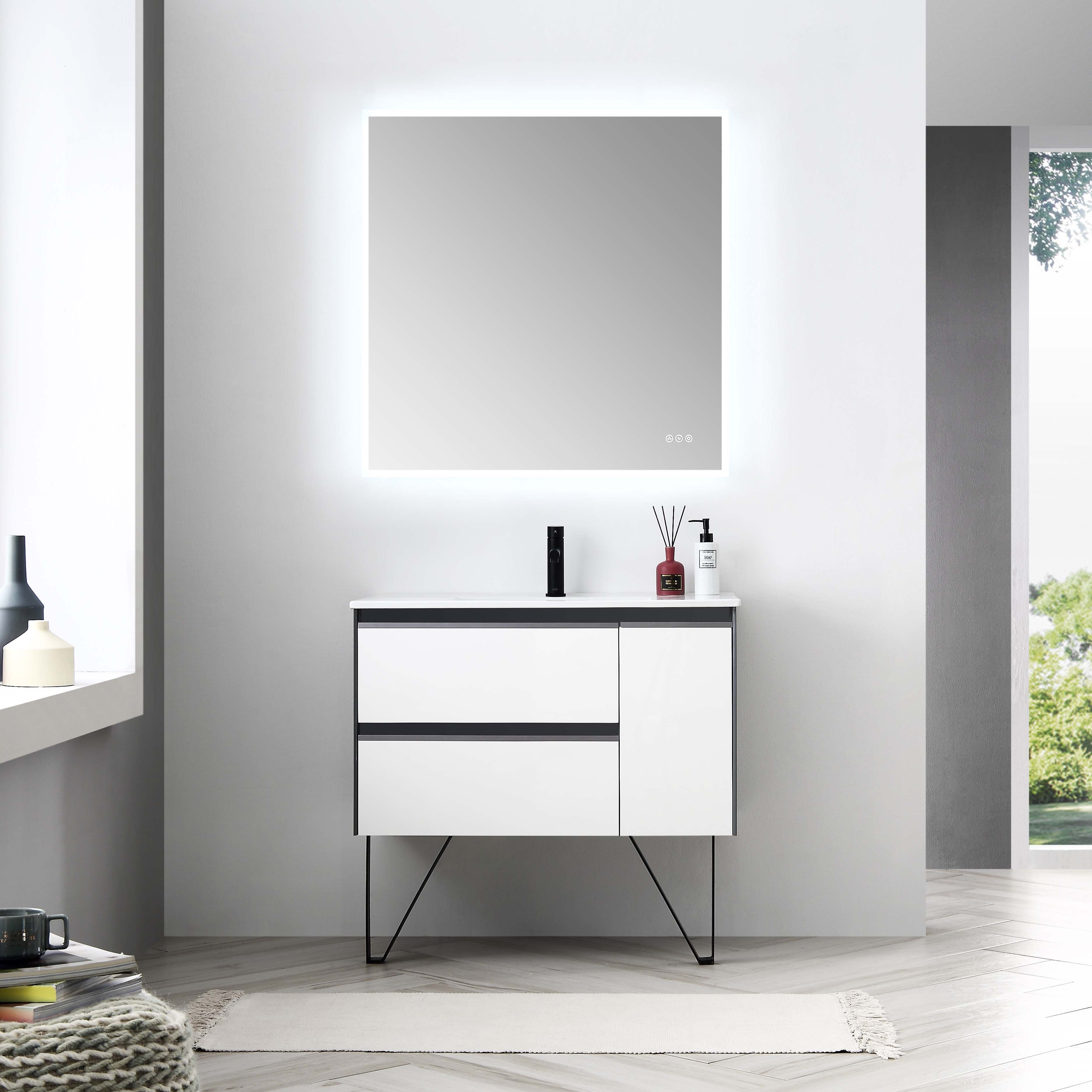 Berlin 36" Wall Mount Vanity with Top - Modern Bathroom Vanity