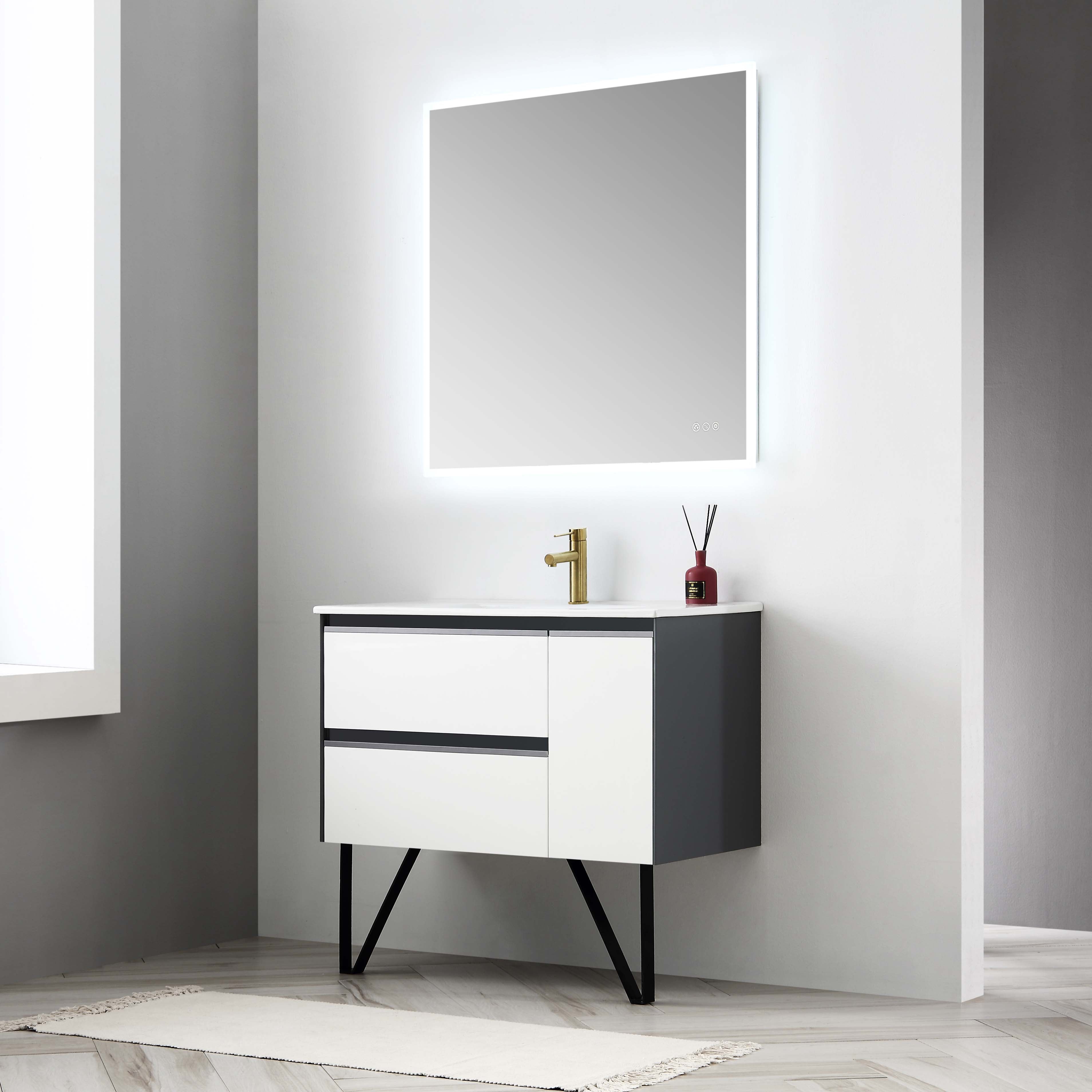 Berlin 36" Wall Mount Vanity with Sink Top - Modern Bathroom Vanity