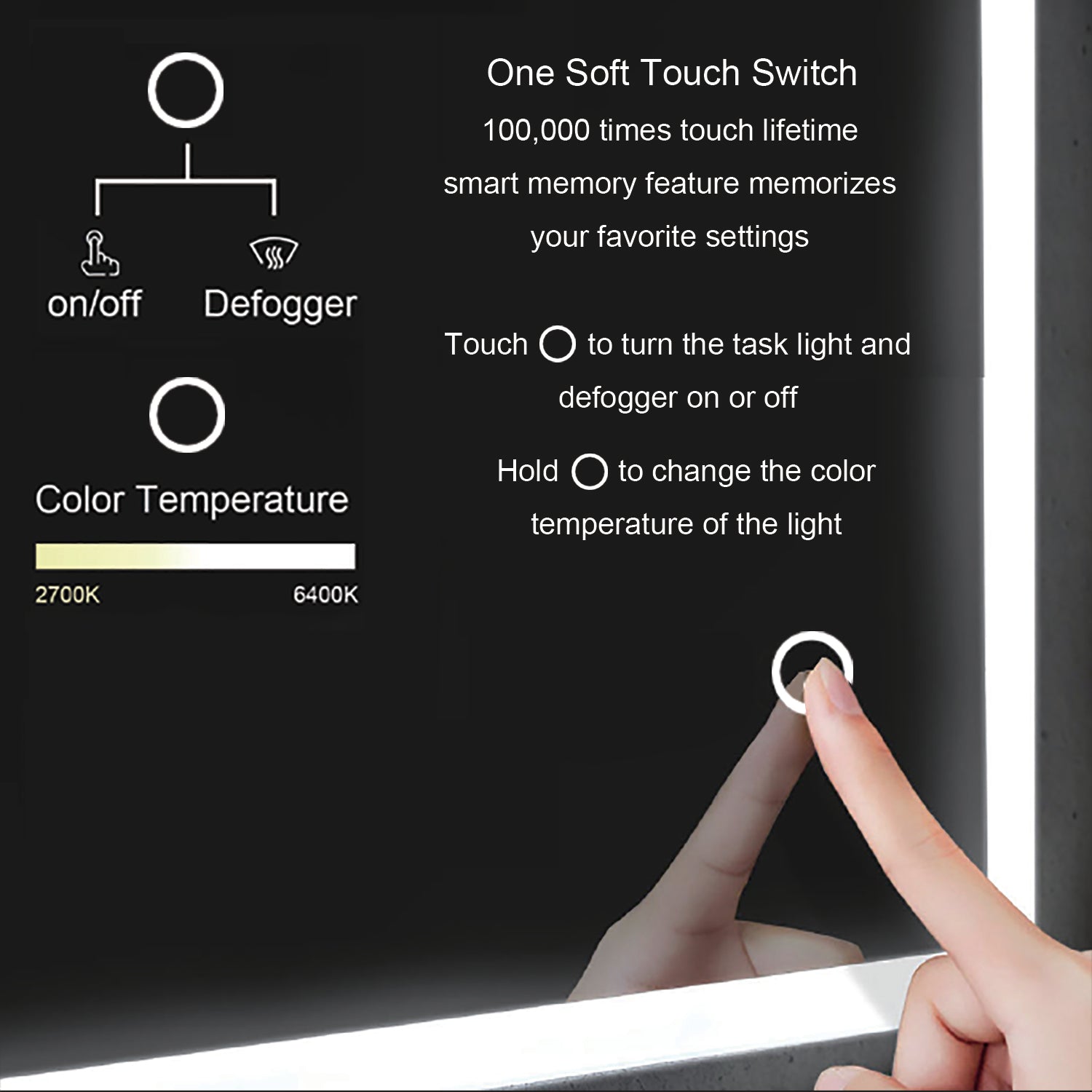 Lyra 30" by 30" LED Mirror