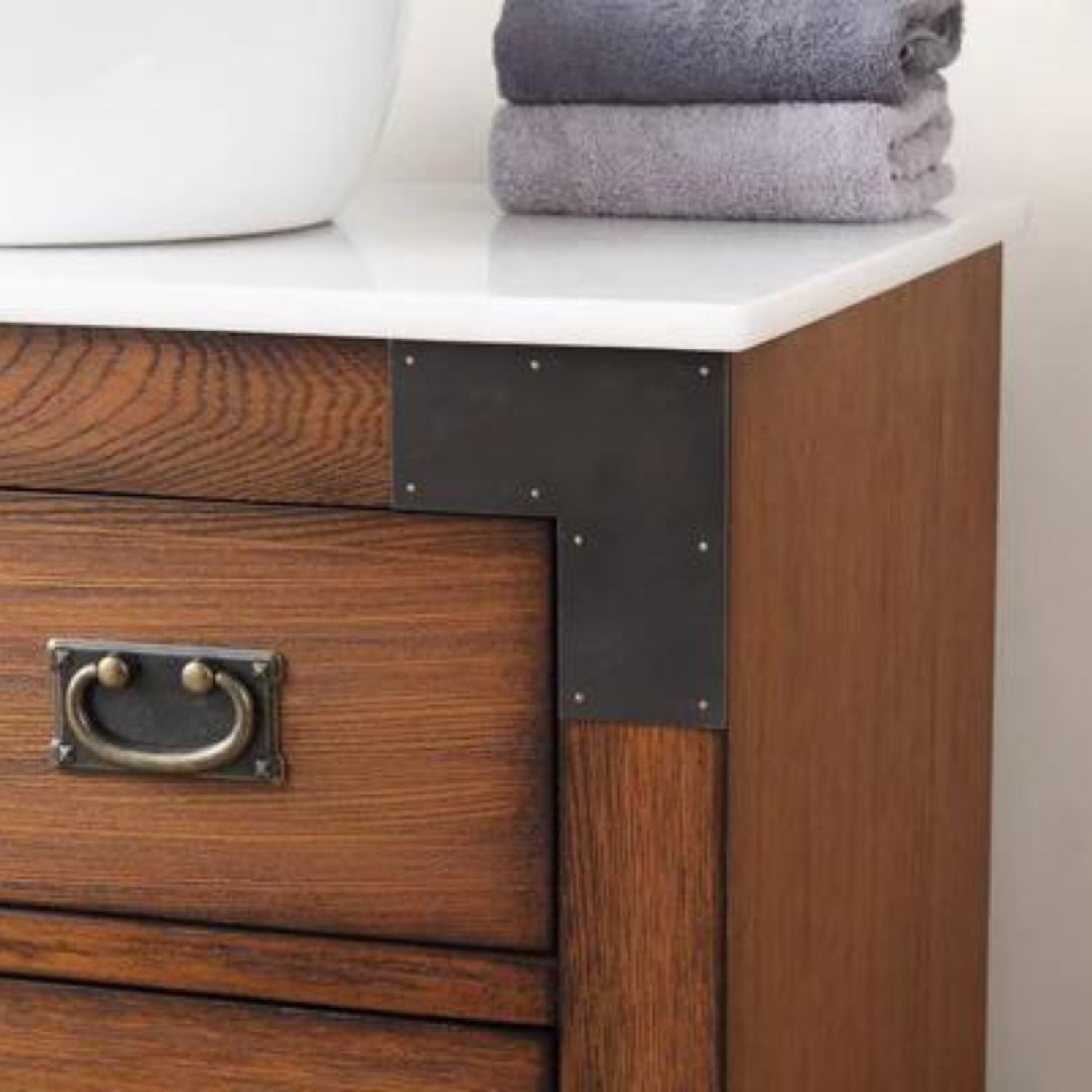 Benton 36" Traditional Brown Bathroom Vanity with Vessel Sink