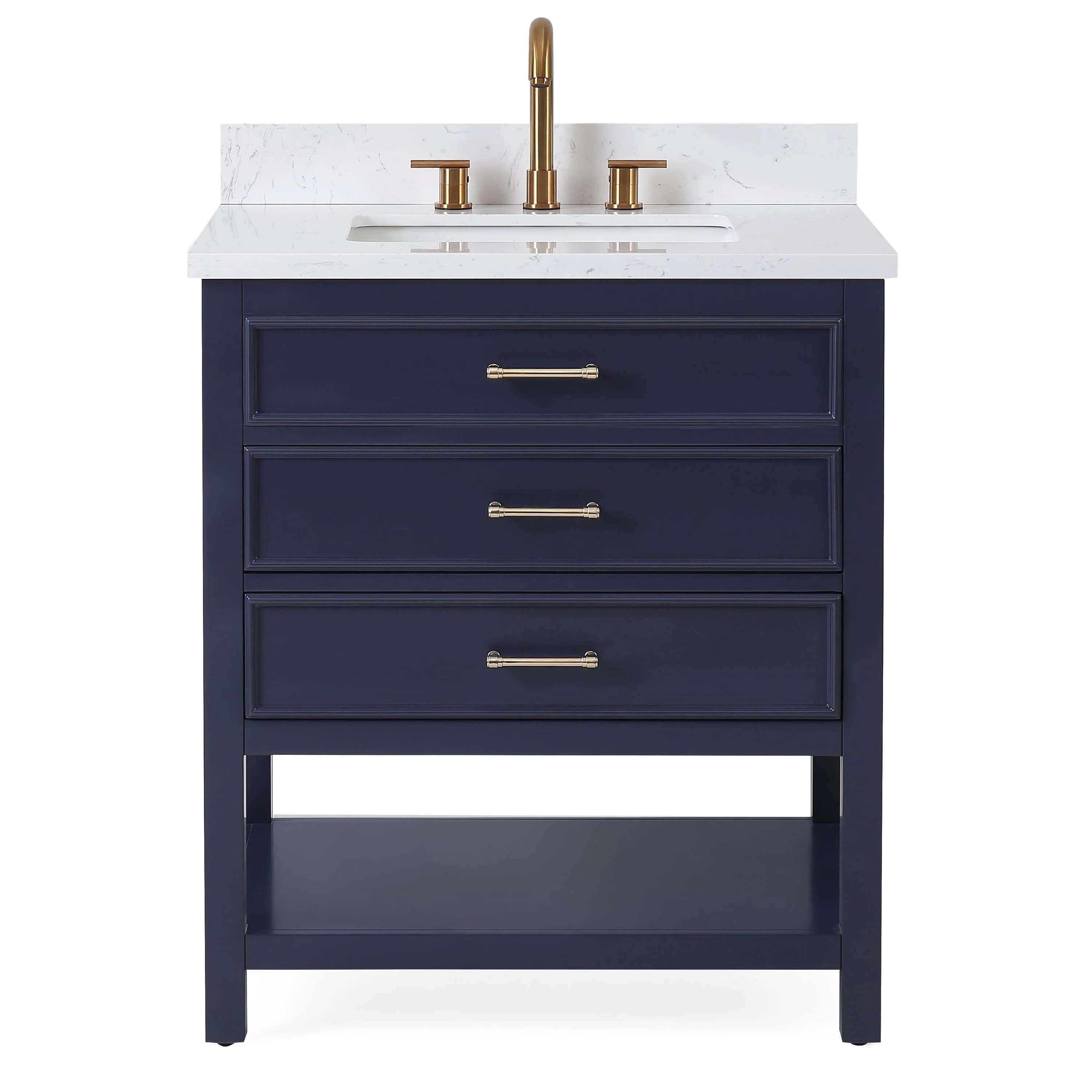Felton 30" Bathrroom Vanity with White Quartz Top