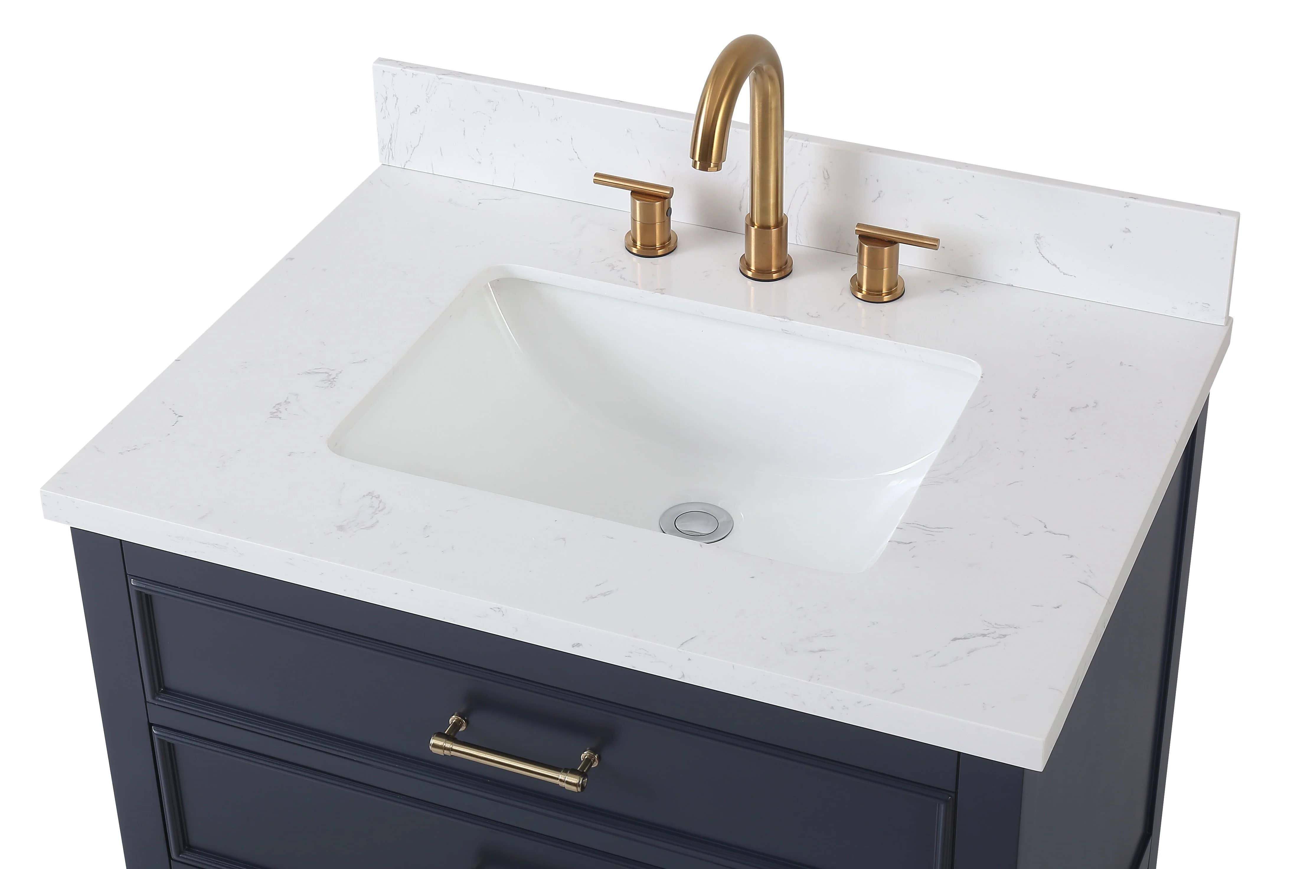 Felton 30" Bathroom Vanity with White Quartz Top