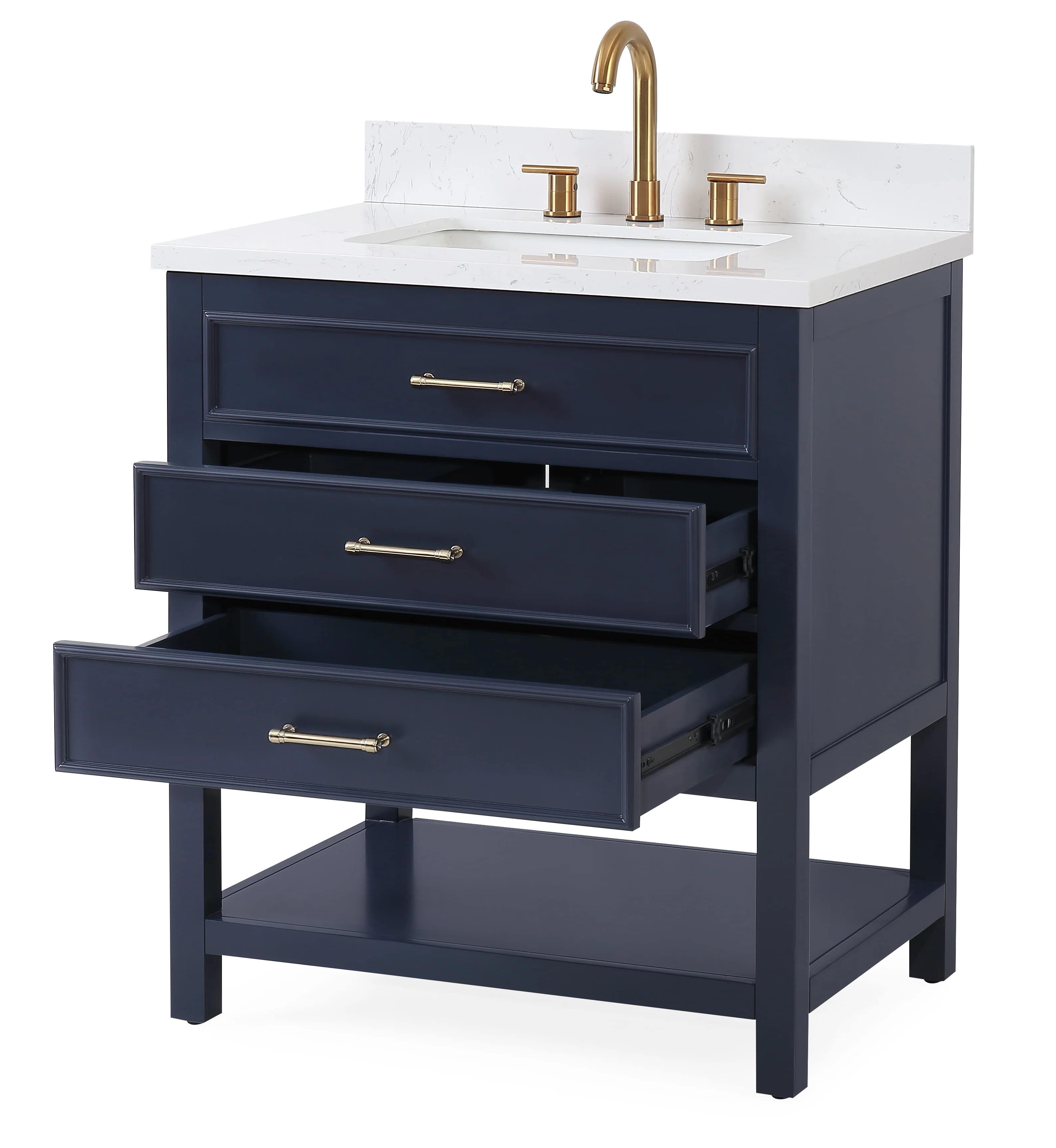 Felton 30" Vanity with White Quartz Top