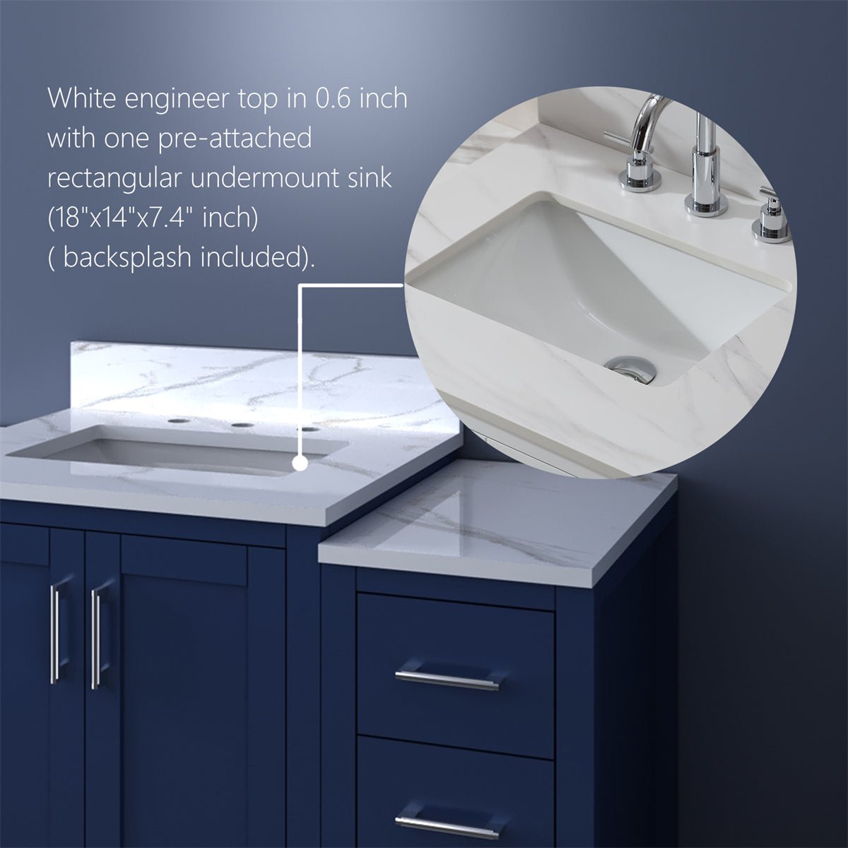 36'' solid oak with Engineered Stone Vanity Top Bathroom Vanity Vanity Plus