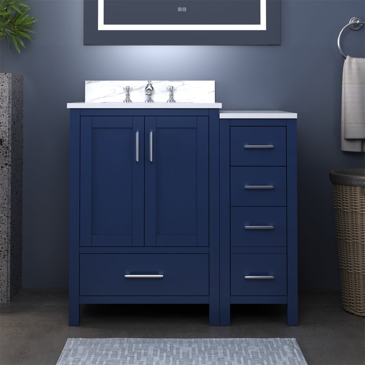 36'' solid oak with Engineered Stone Vanity Top Bathroom Vanity Vanity Plus