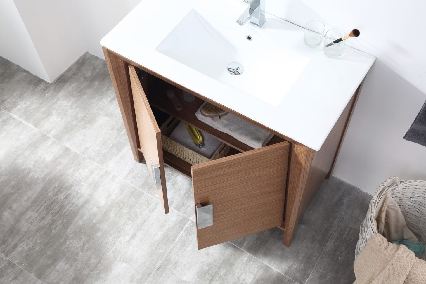 36" Larvotto Vanity with Ceramic Top - Modern Bathroom Vanity