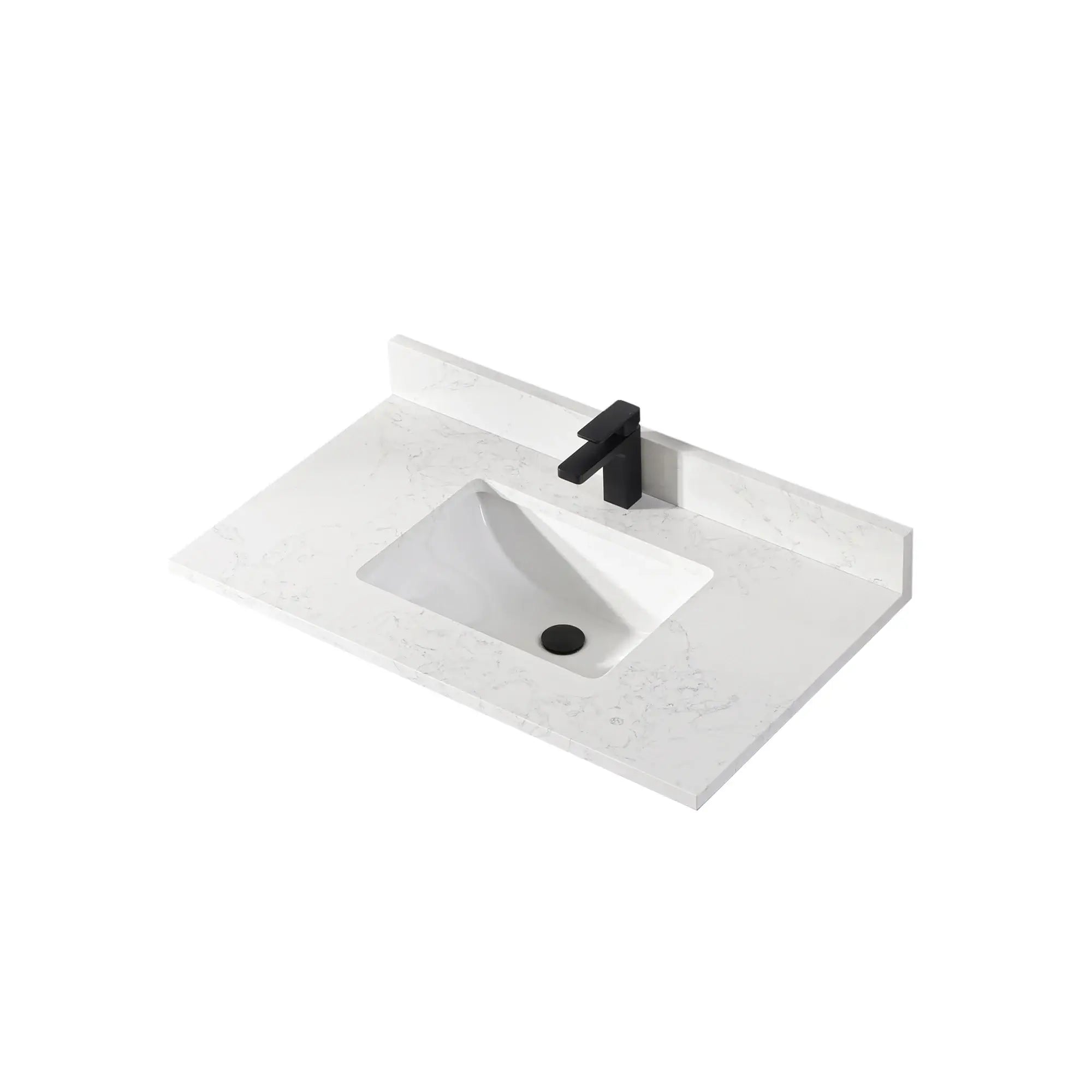 36″ Artificial Stone Calacatta White Bathroom Countertop with Undermount Sinks