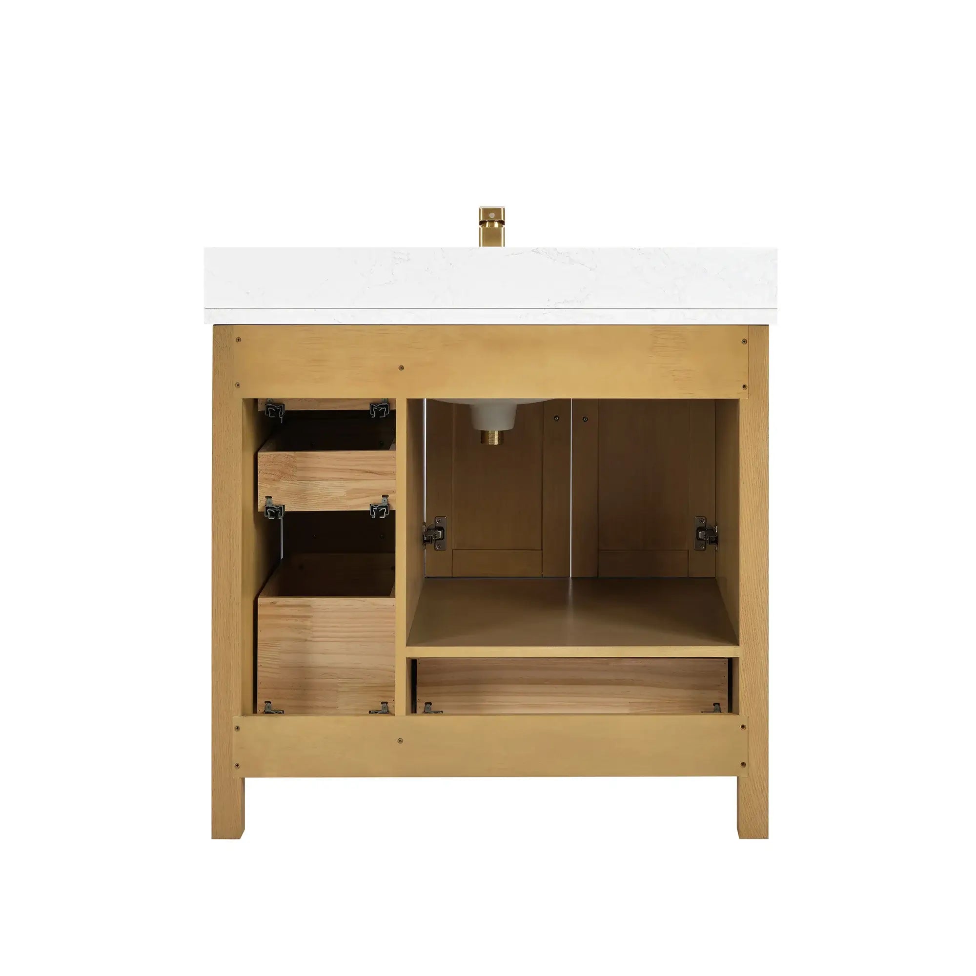 Basel 36" Bathroom Vanity with Calacatta White Artificial Stone Top