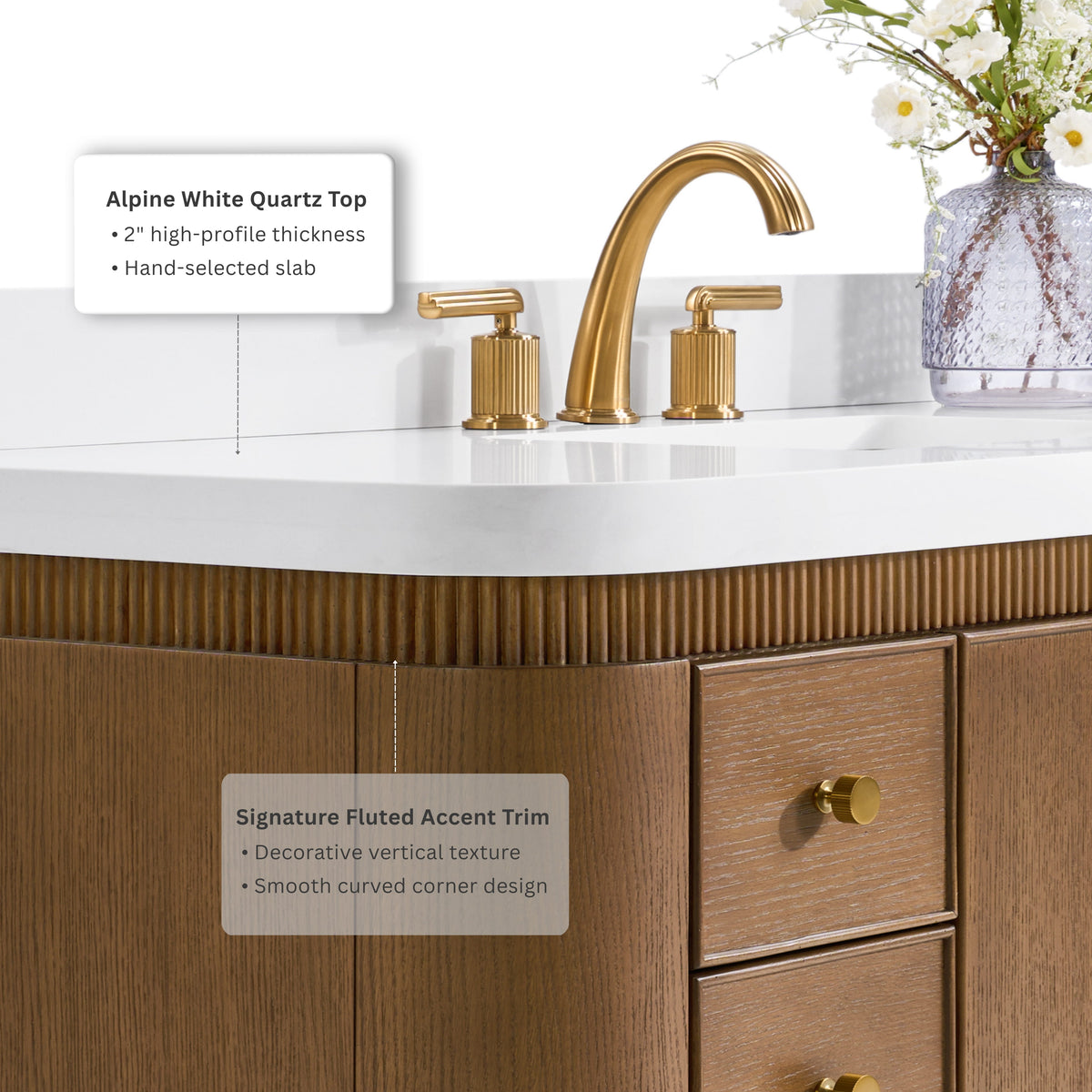Aston 36" Bath Vanity Set with Alpine White Quartz Top