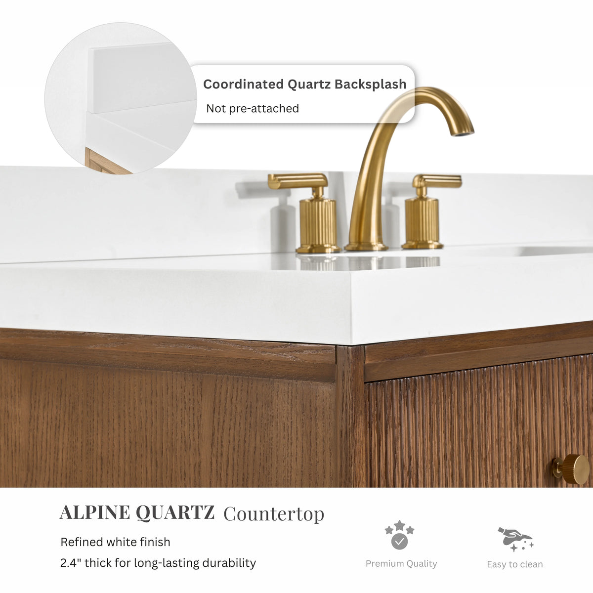 Momo 60" Bath Vanity Set with Alpine White Quartz Top