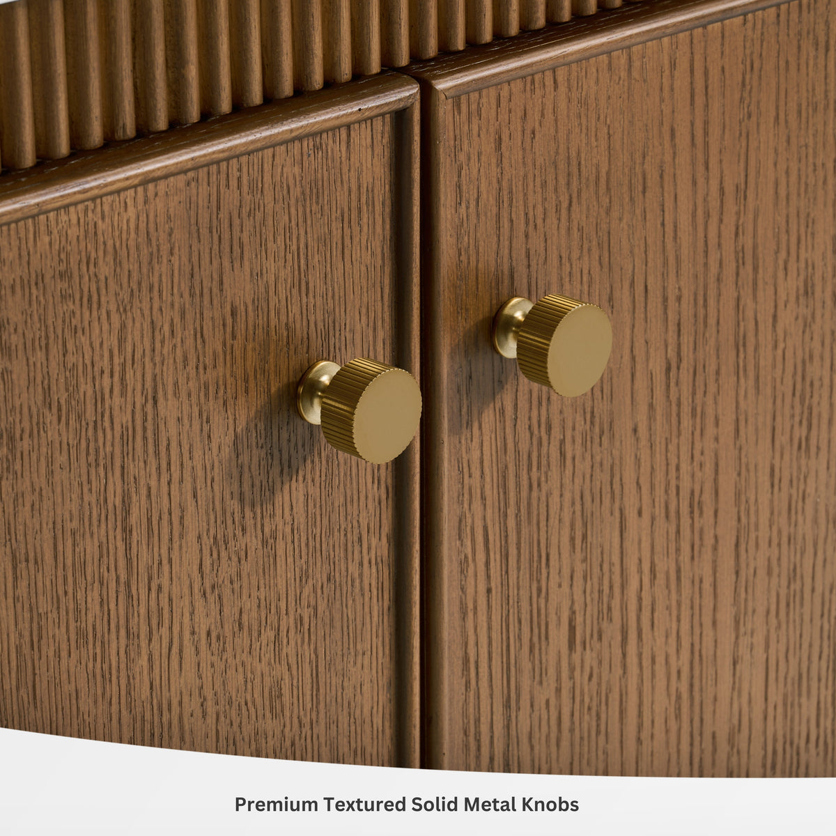 Aston 72-inch bathroom vanity in Chestnut Oak — hardware detail