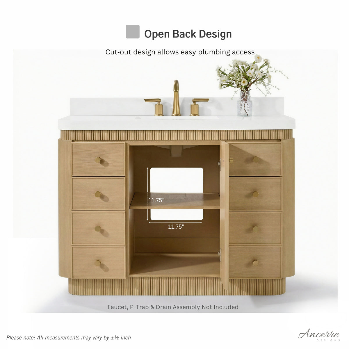 Aston 42" Bath Vanity Set with Alpine White Quartz Top
