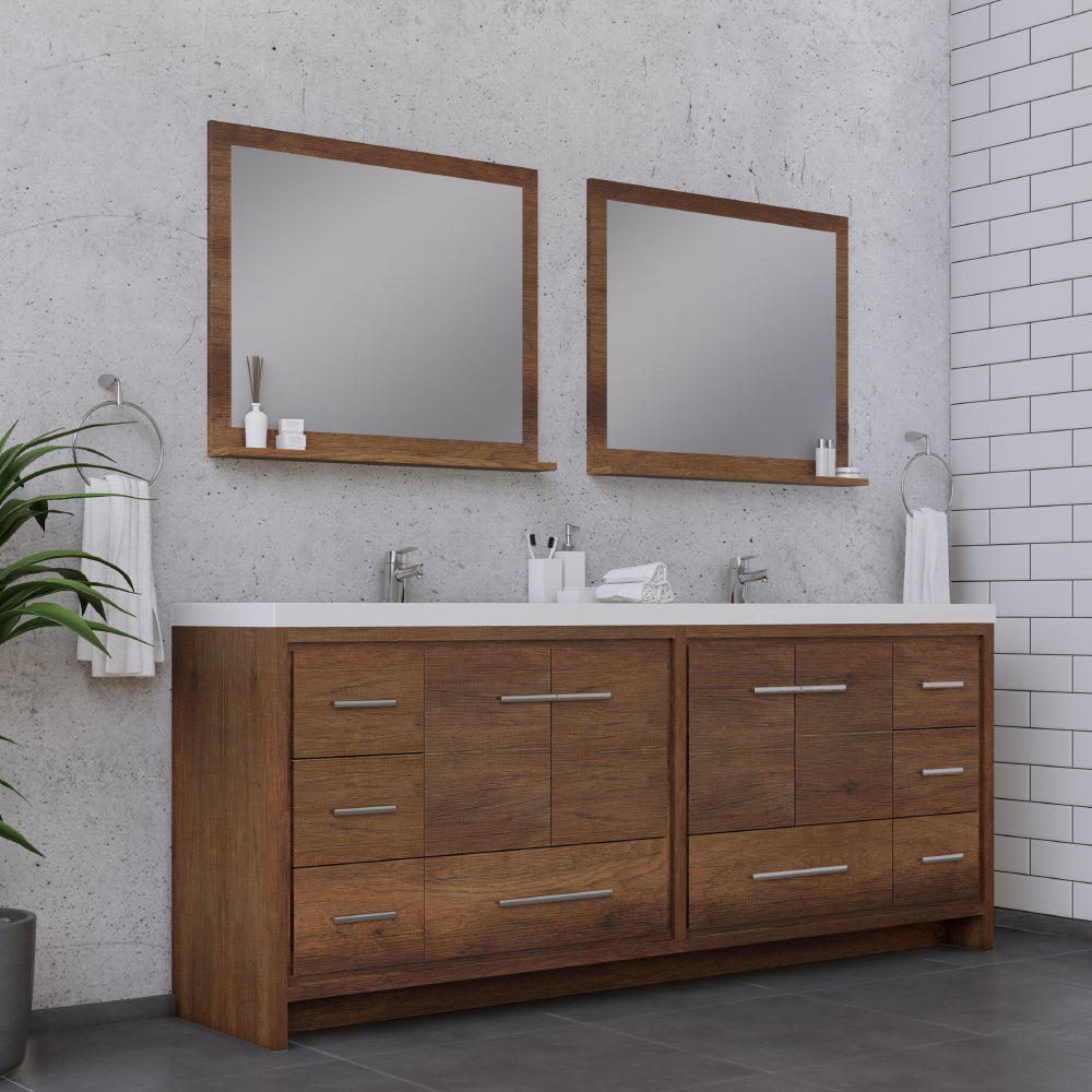 Sortino 84" Double Modern Bathroom Vanity with Acrylic Double Top