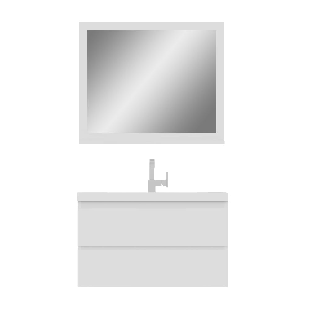 Paterno 36" Wall Mounted Bathroom Vanity with Acrylic Top - Modern Bathroom Vanity