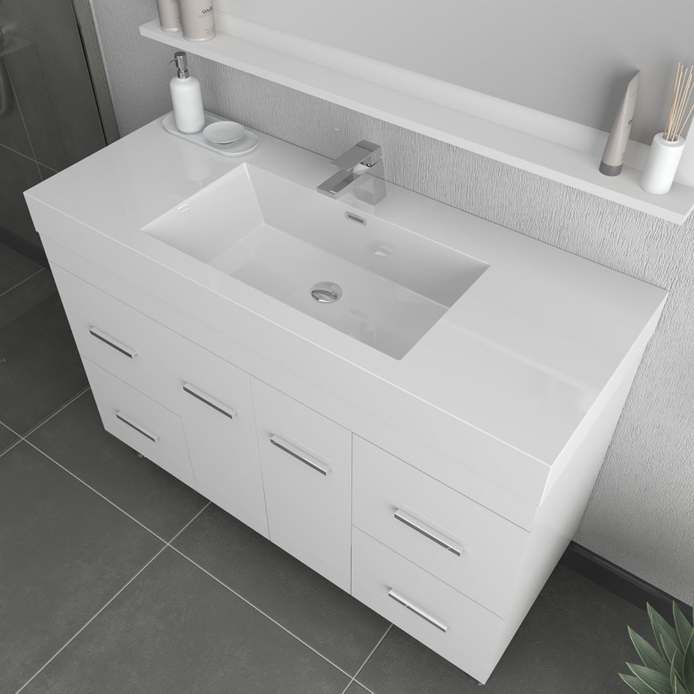 Ripley 48" Modern Bathroom Vanity with Single Acrylic Top