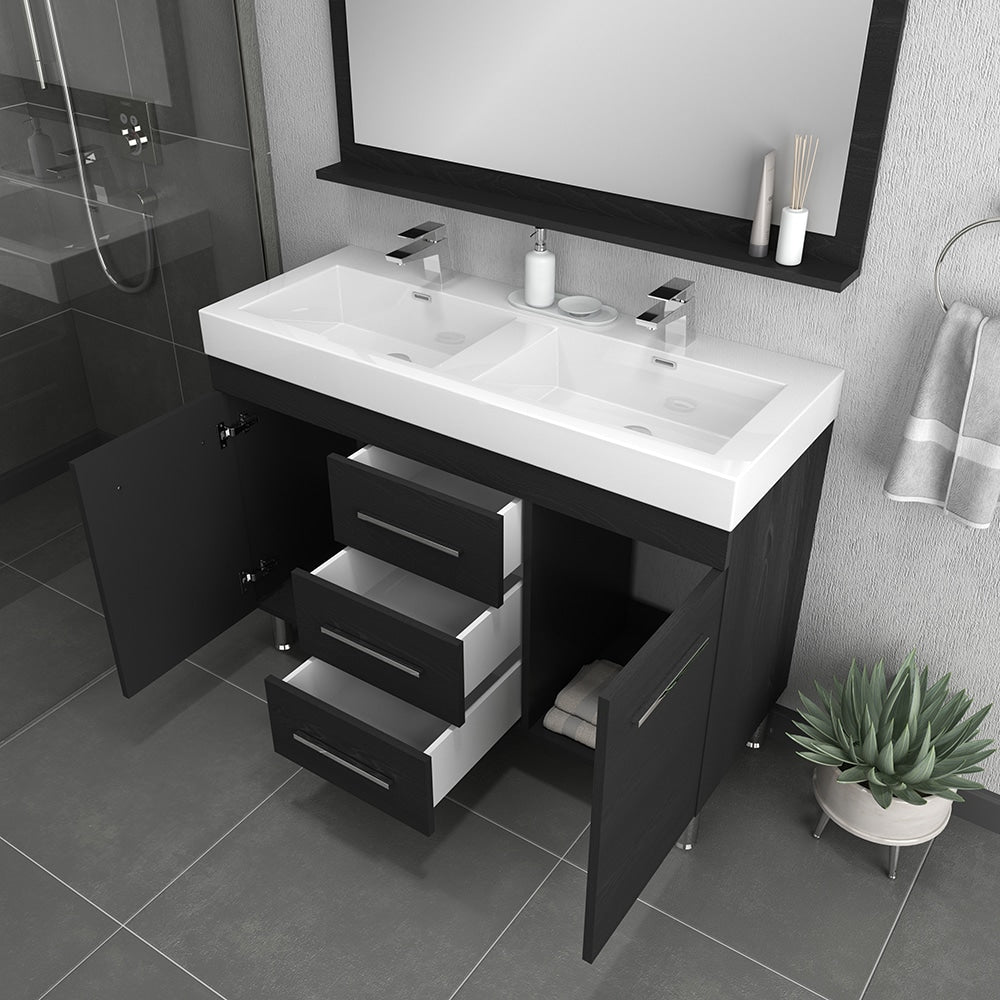Ripley 48" Modern Bathroom Vanity with Double Acrylic Top