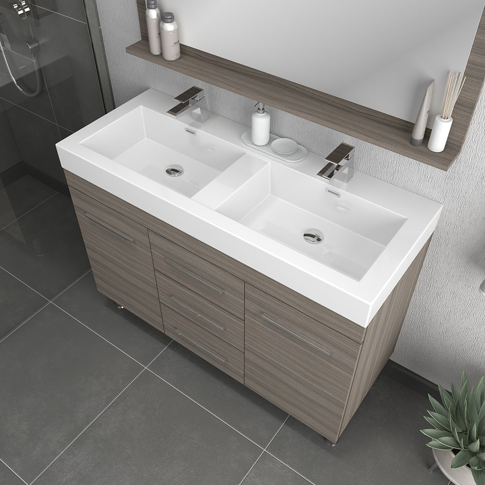 Ripley 48" Modern Bathroom Vanity with Double Acrylic Top