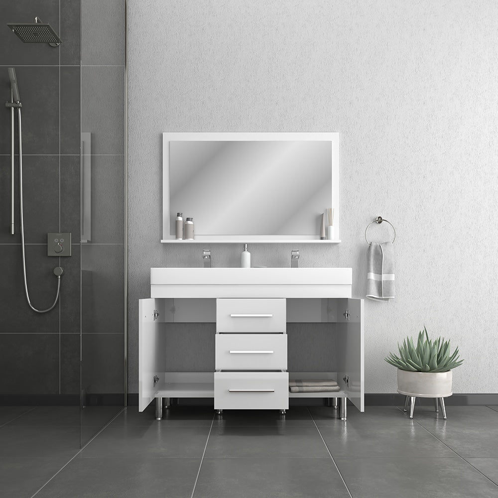 Ripley 48" Modern Bathroom Vanity with Double Acrylic Top