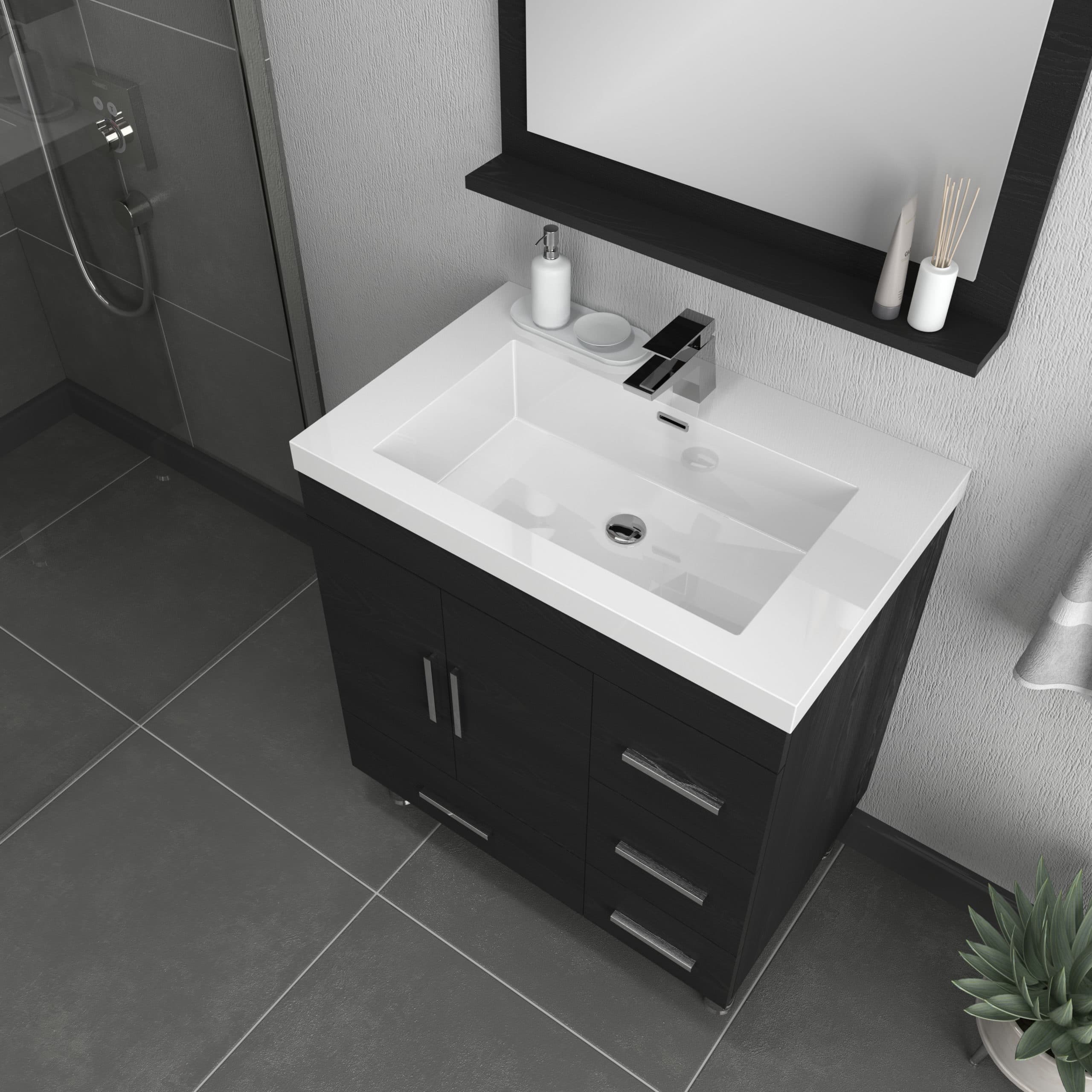 Ripley 30" Modern Bathroom Vanity with Acrylic Top