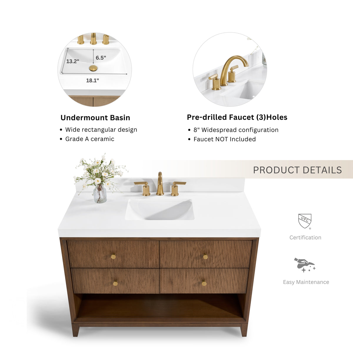 Momo Chestnut Oak - sink details