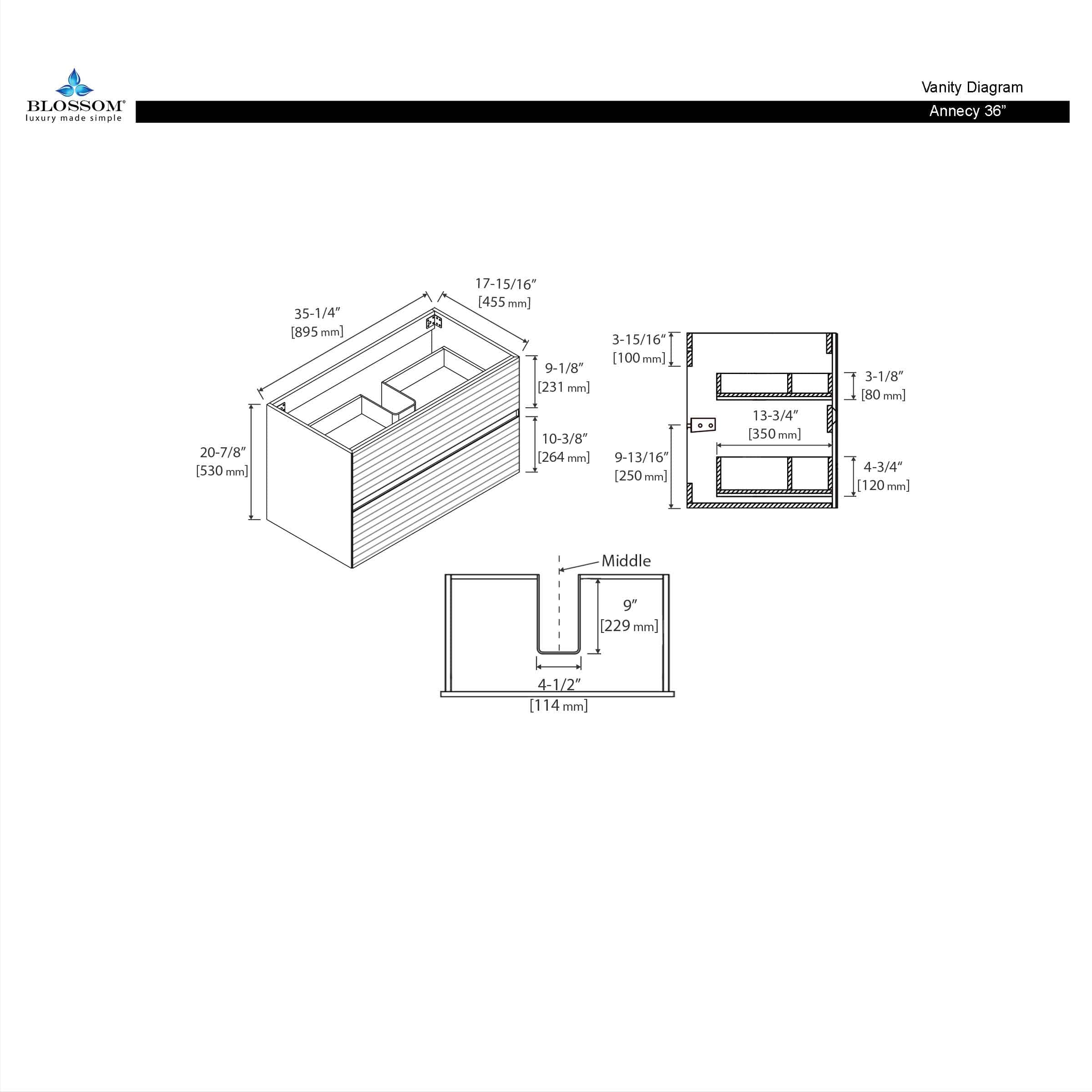 Annecy 36″ Vanity Double Sink