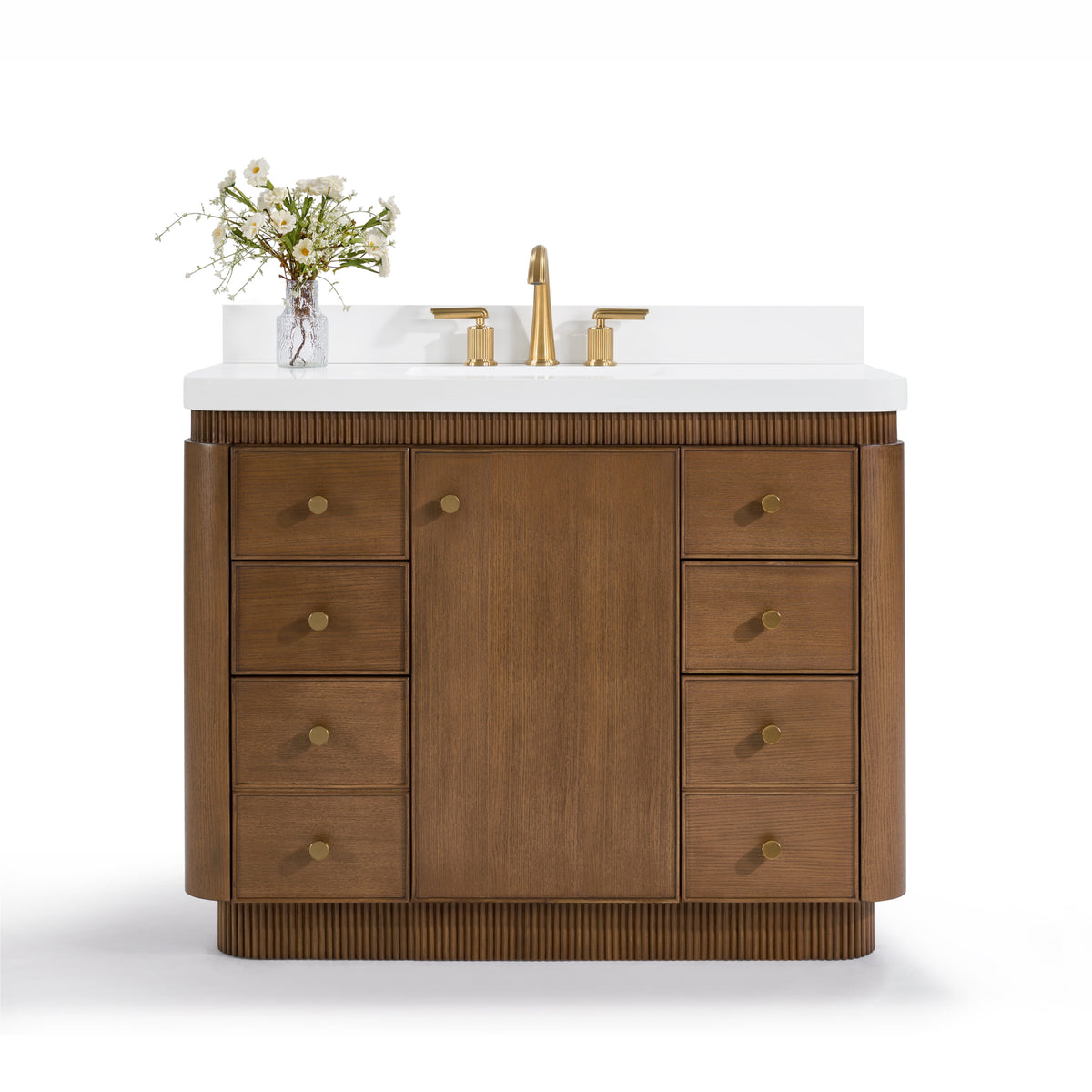 Aston 42" Bath Vanity Set with Alpine White Quartz Top