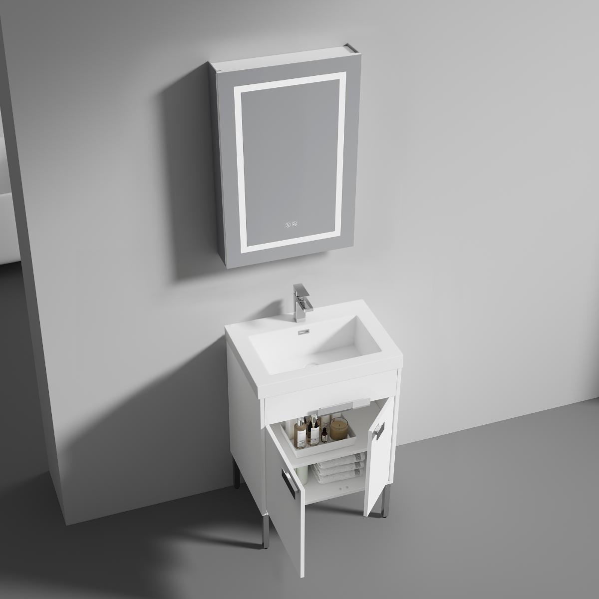 Bari 24″ Vanity With Ceramic Sink Vanity Plus - Modern Bathroom Vanity