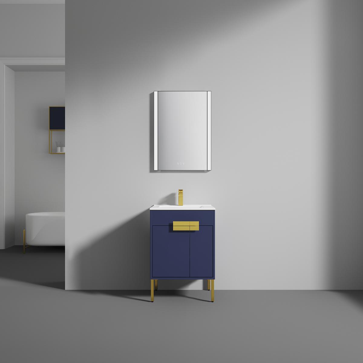 Bari 24″ Navy Vanity With Ceramic Sink- Modern Bathroom Vanity