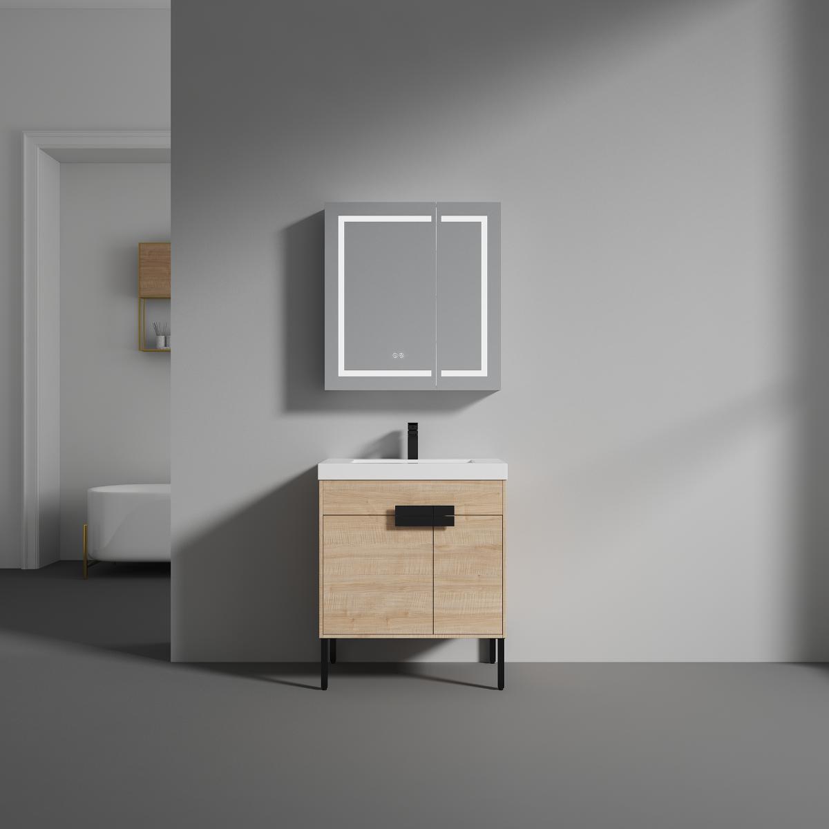Bari 30″ Vanity with Ceramic Sink- Modern Bathroom Vanity