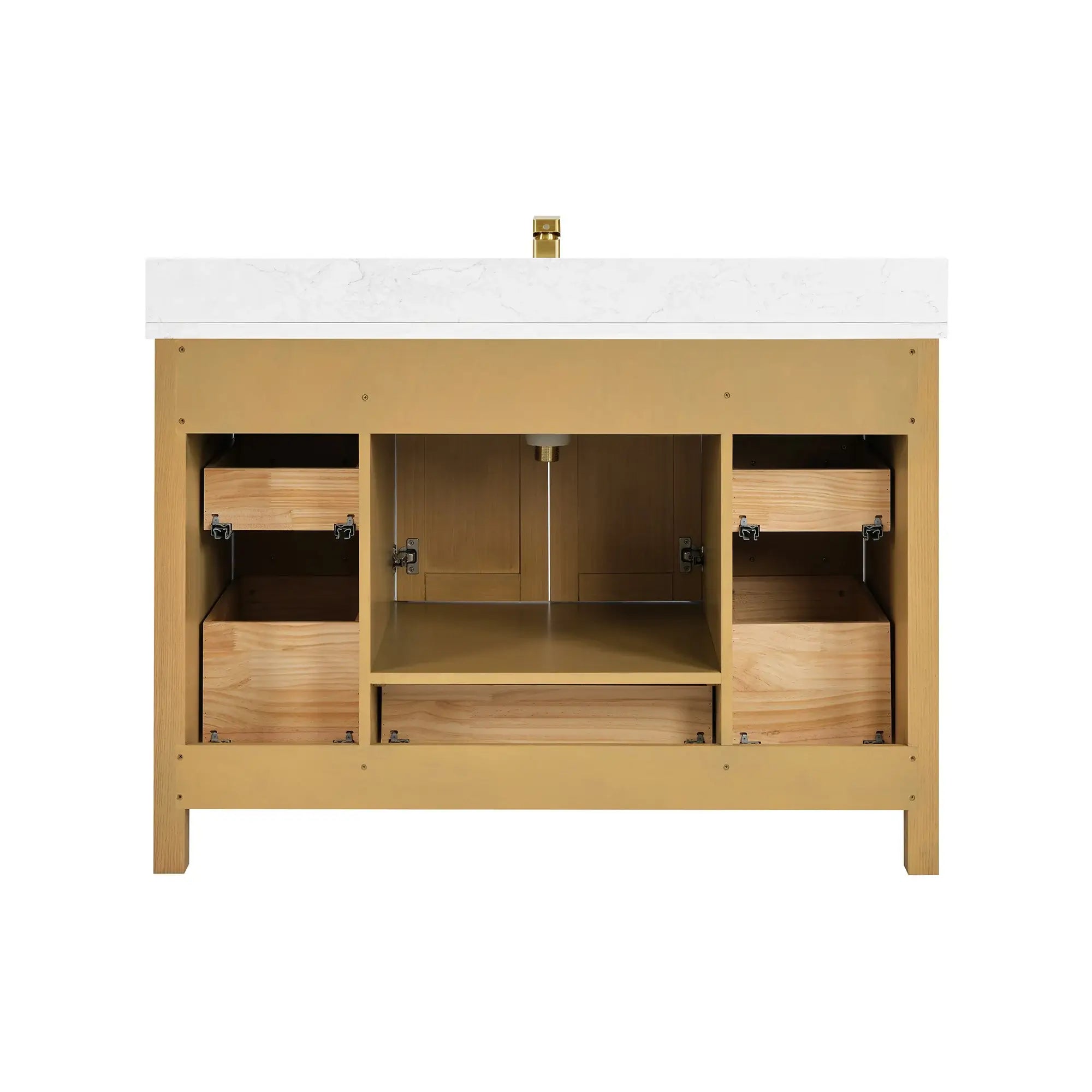 Basel 48" Bathroom Vanity with Calacatta White Artificial Stone Top