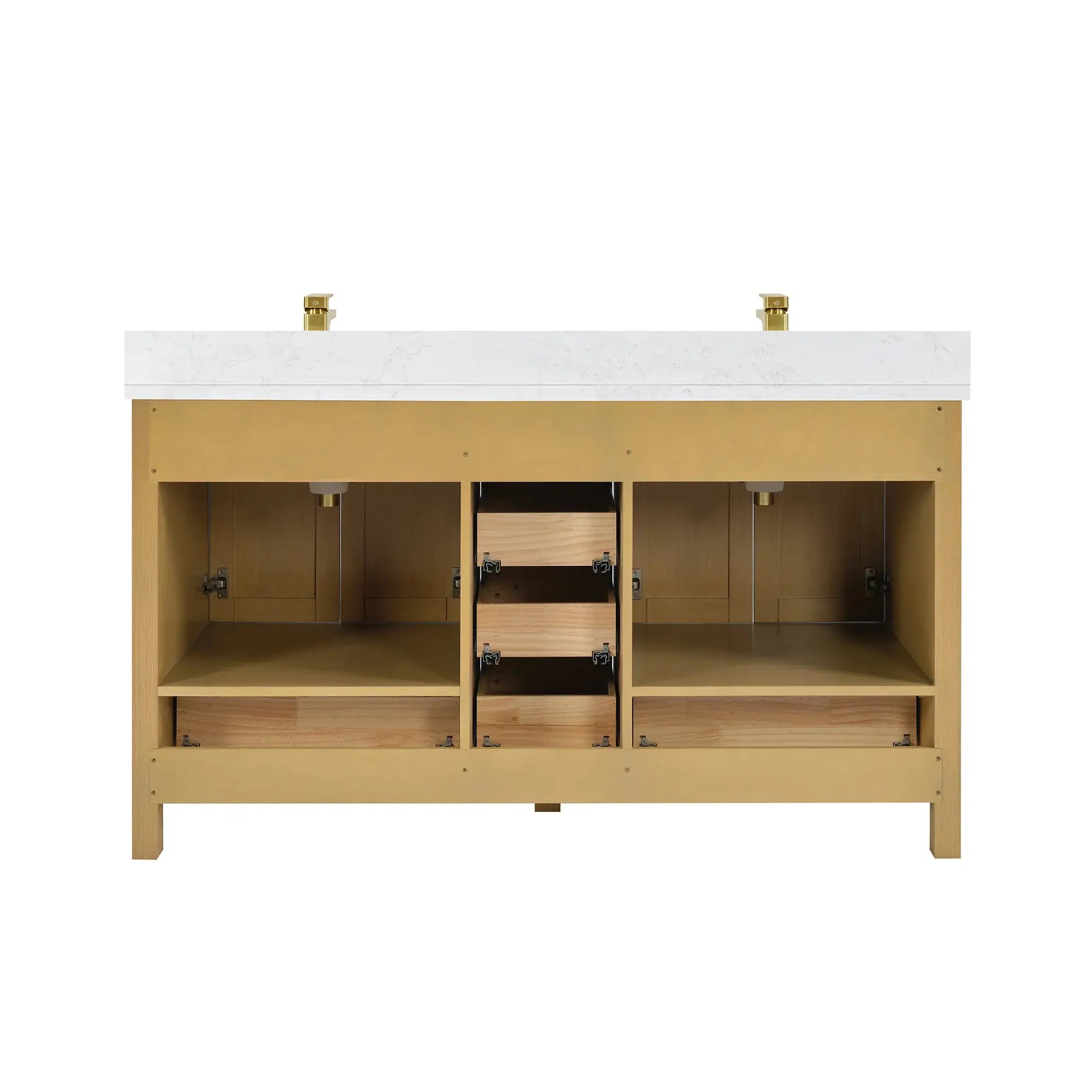 Basel 60" Bathroom Vanity with Calacatta White Artificial Stone Top