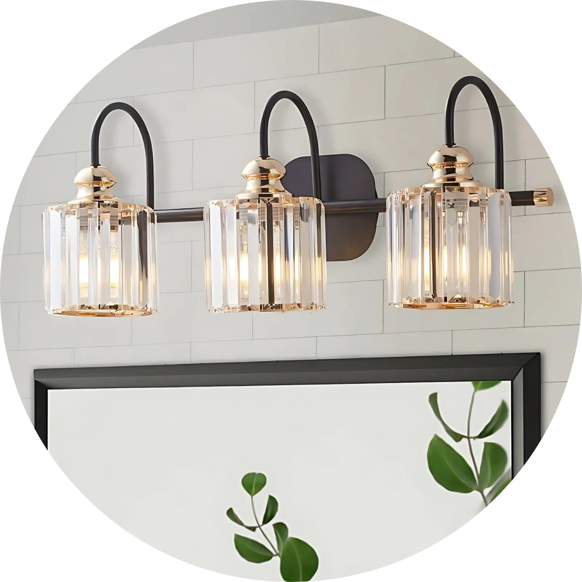 Light up your bathroom with a variety of light fixtures with your bathroom vanity.