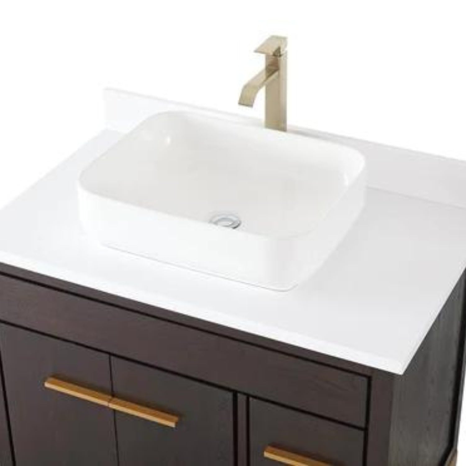 Beatrice 36" Vanity with White Quartz Top - Contemporary Bathroom Vanity