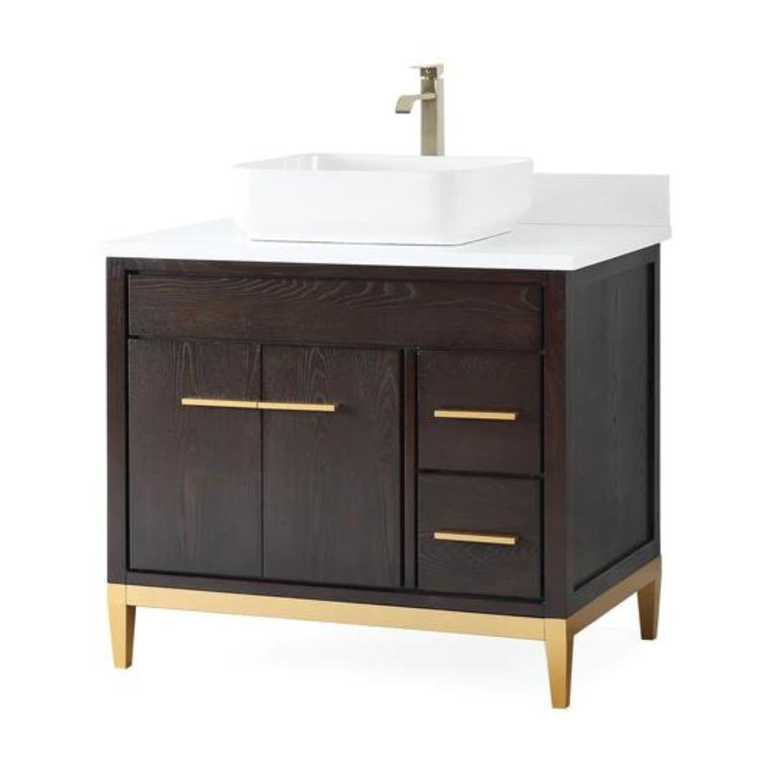 Beatrice 36" Vanity with Vessel Sink - Contemporary Bathroom Vanity