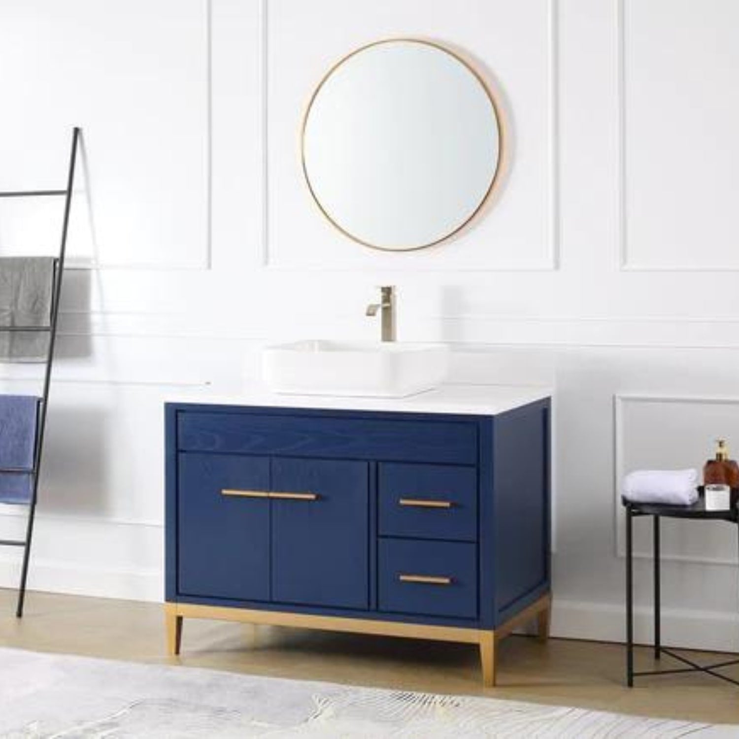 Beatrice 42" Bathroom Vanity with White Quartz Top - Contemporary Bathroom Vanity