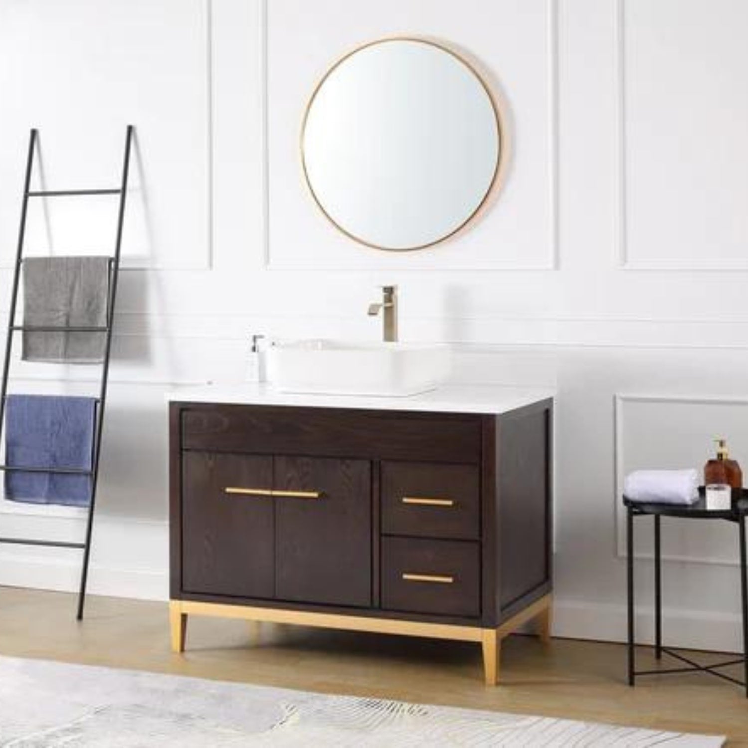 Beatrice 42" Bathroom Vanity with White Quartz Top - Contemporary Bathroom Vanity