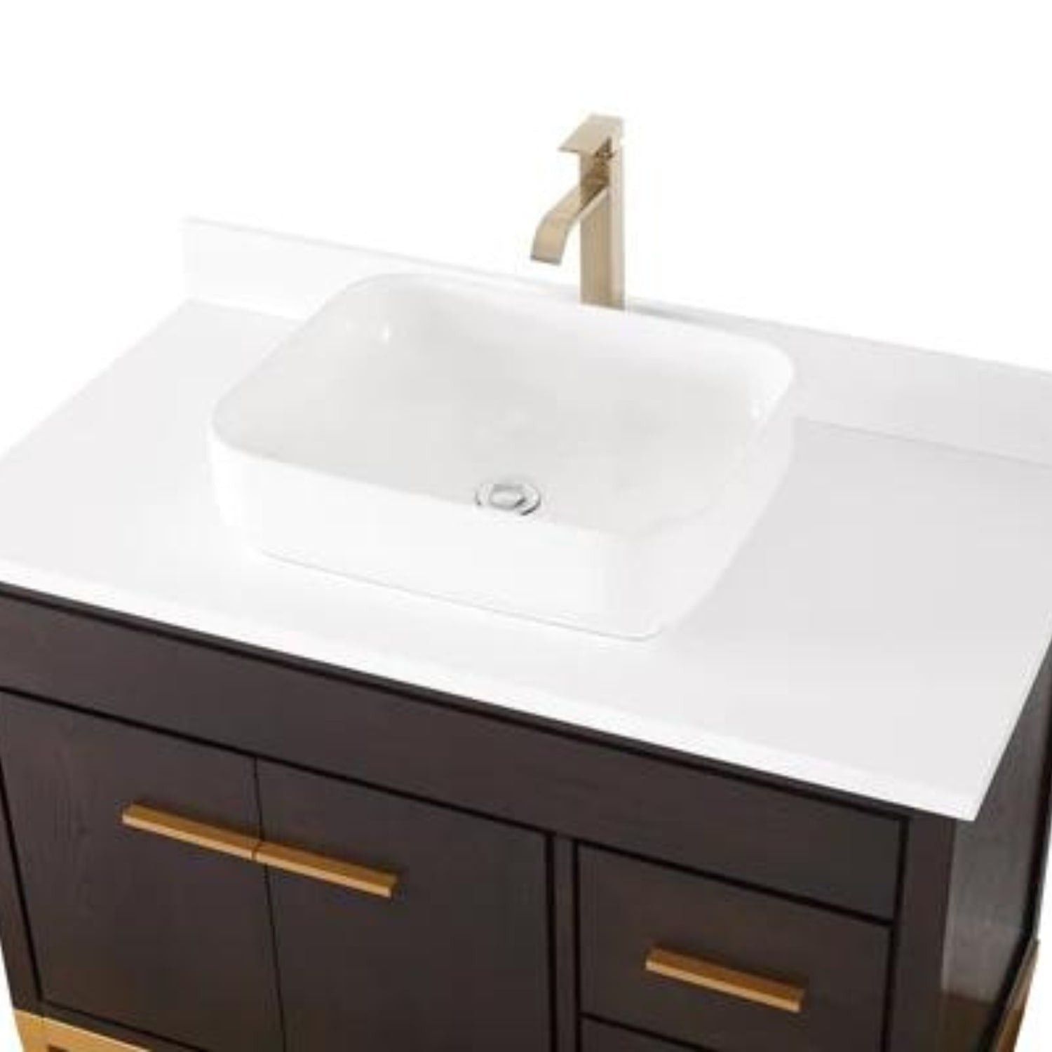 Beatrice 42" Espresso Bathroom Vanity with Top - Contemporary Bathroom Vanity