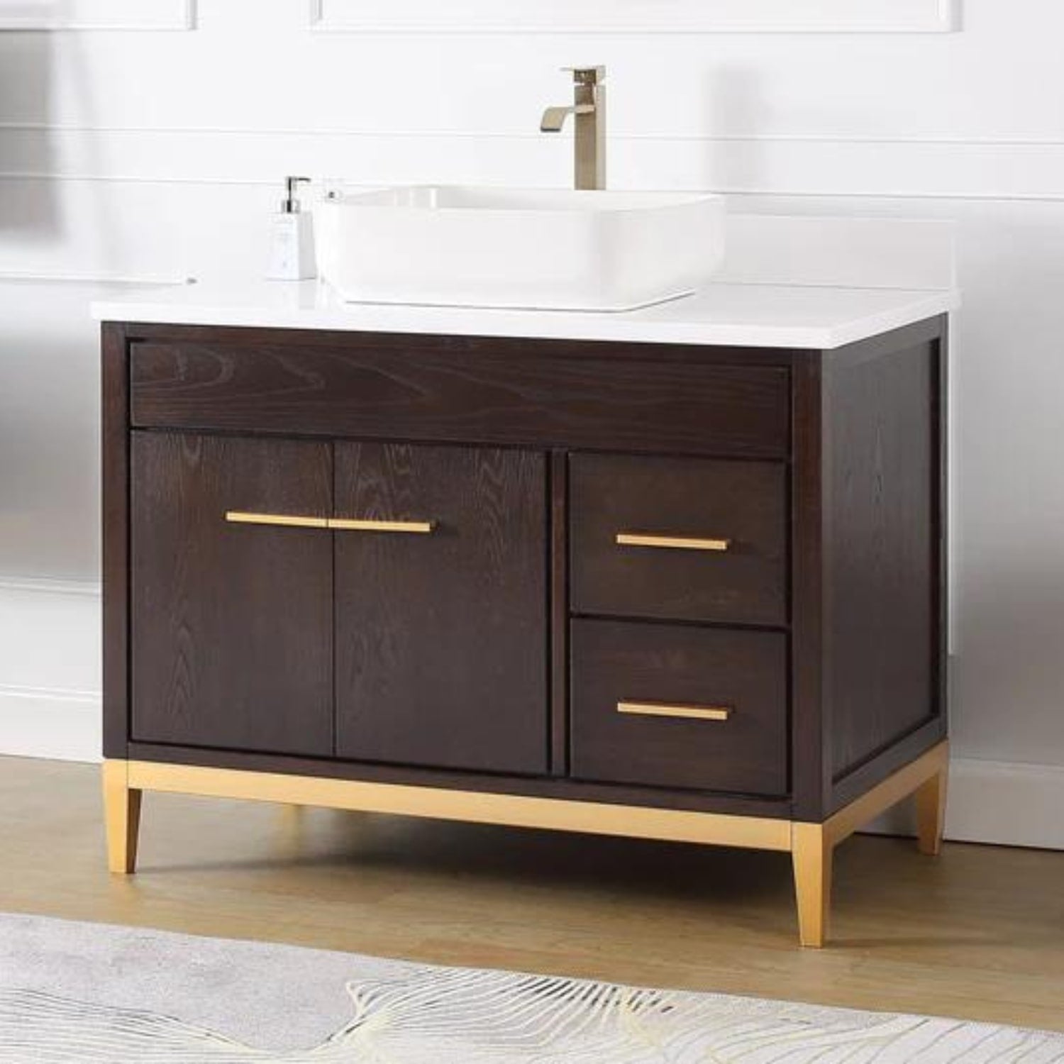 Beatrice 42" Bathroom Vanity Espresso with Vessel Sink - Contemporary Bathroom Vanity