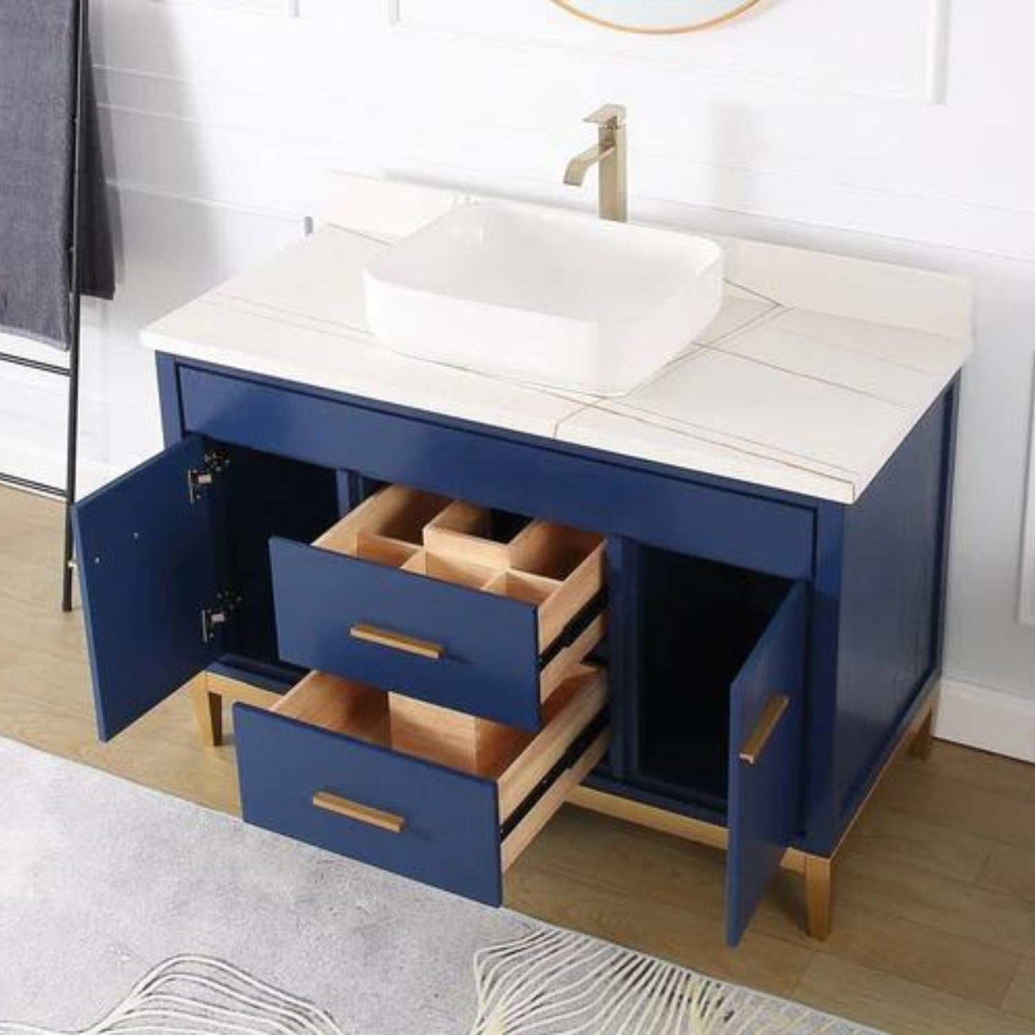 Beatrice 48" Bathroom Vanity with Vessel Sink - Contemporary Bathroom Vanity