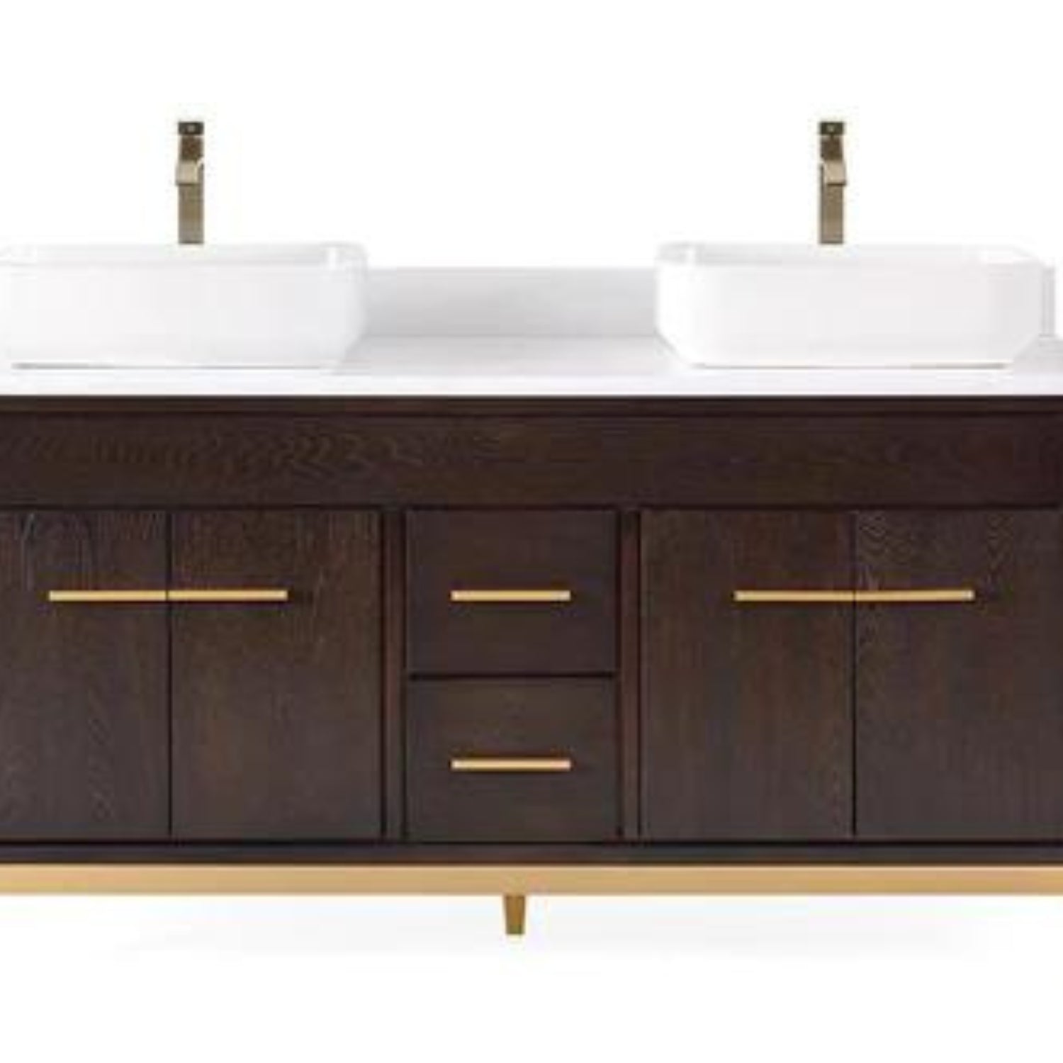 Beatrice 60" Double Bathroom Vanity with White Quartz Top - Contemporary Bathroom Vanity