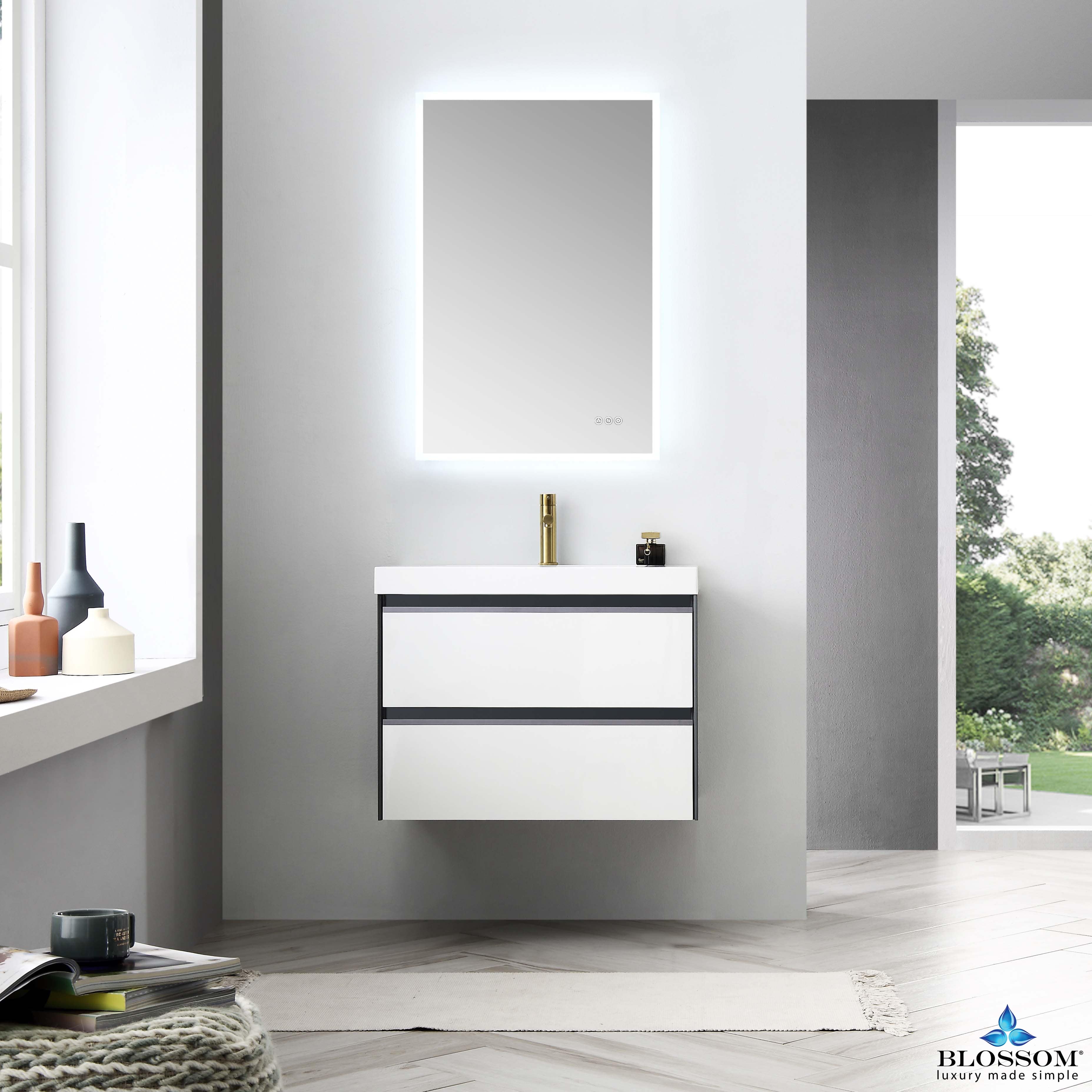 Berlin 30" Wall Mount Vanity with Top - Modern Bathroom Vanity