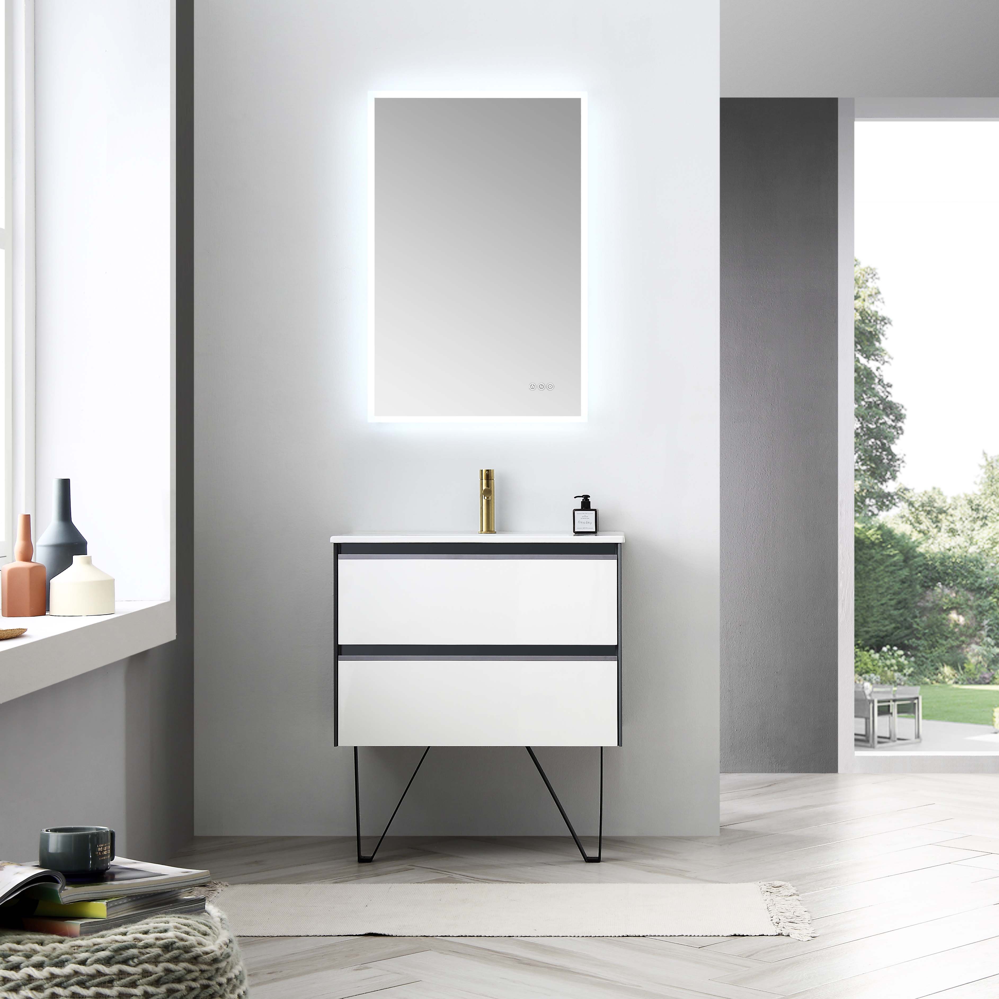 Berlin 30" Wall Mount Vanity with Top - Modern Bathroom Vanity