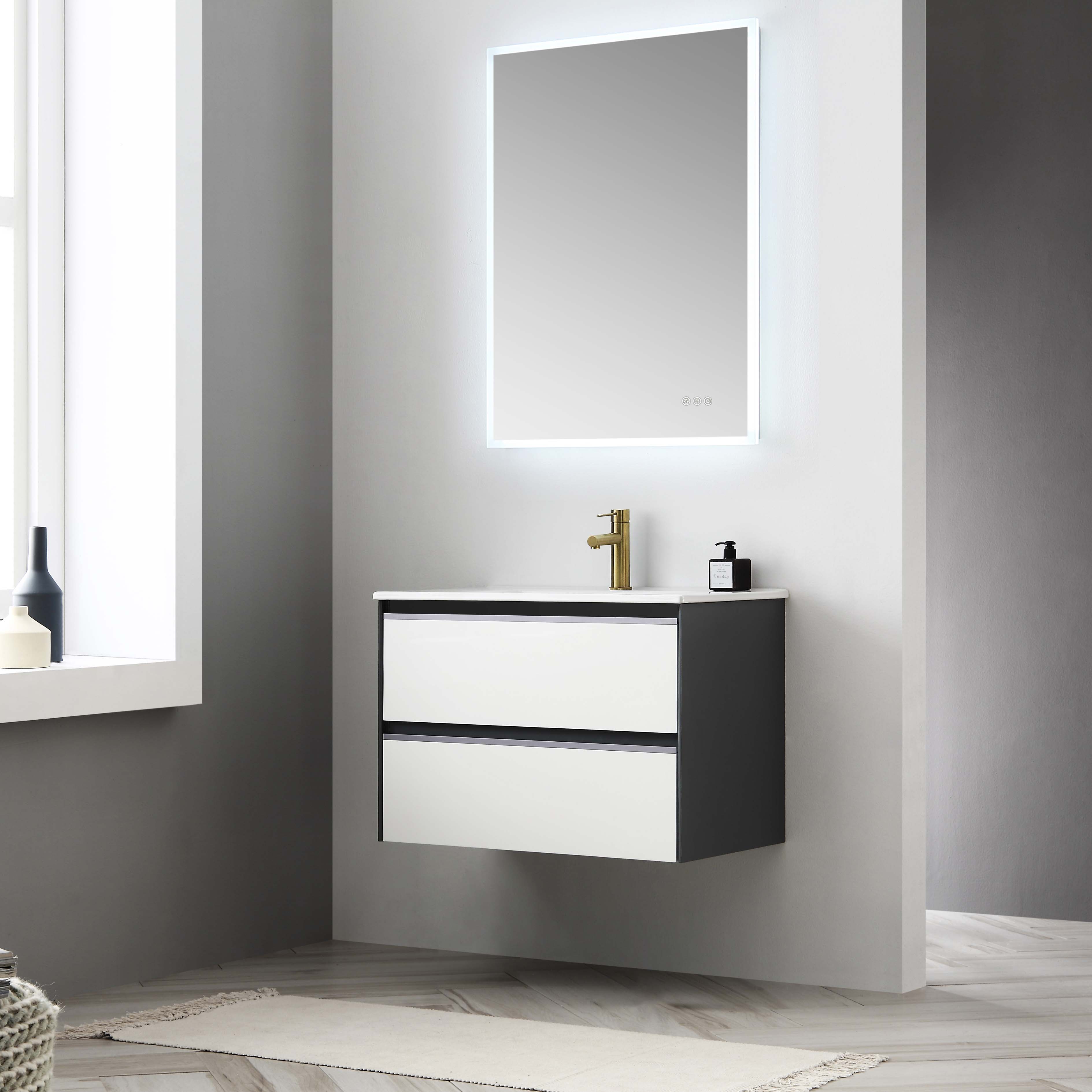 Berlin 30" Wall Mount Vanity with Top - Modern Bathroom Vanity