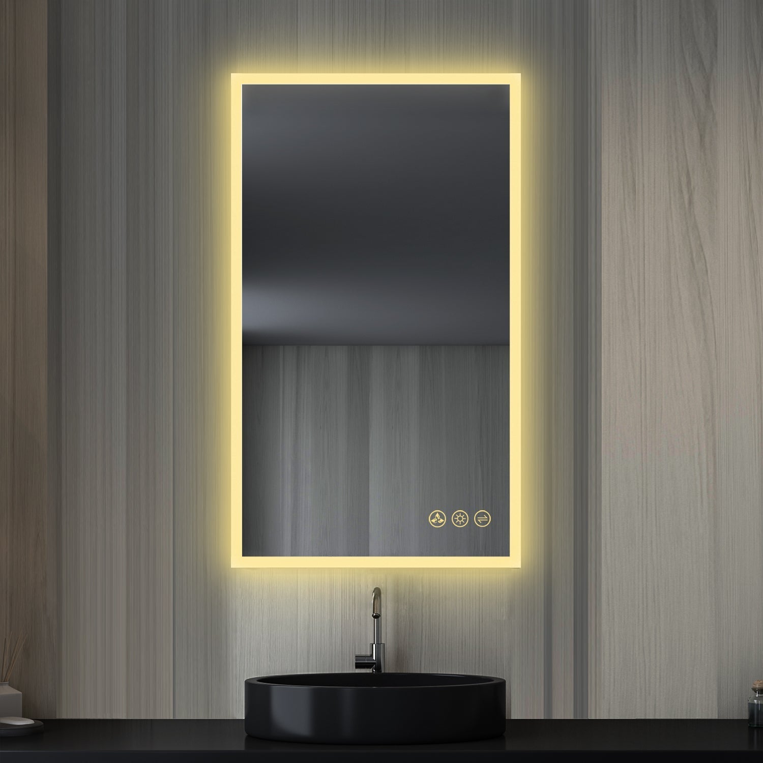 Beta 21″ by 36″ LED Mirror with Frosted Sides Vanity Plus