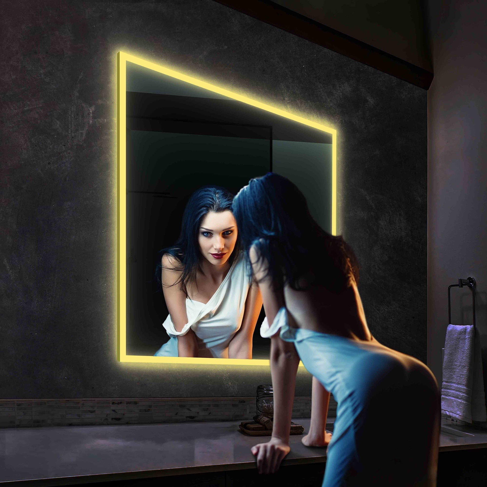 Beta 30″x36″ LED Mirror with Frosted Sides Vanity Plus