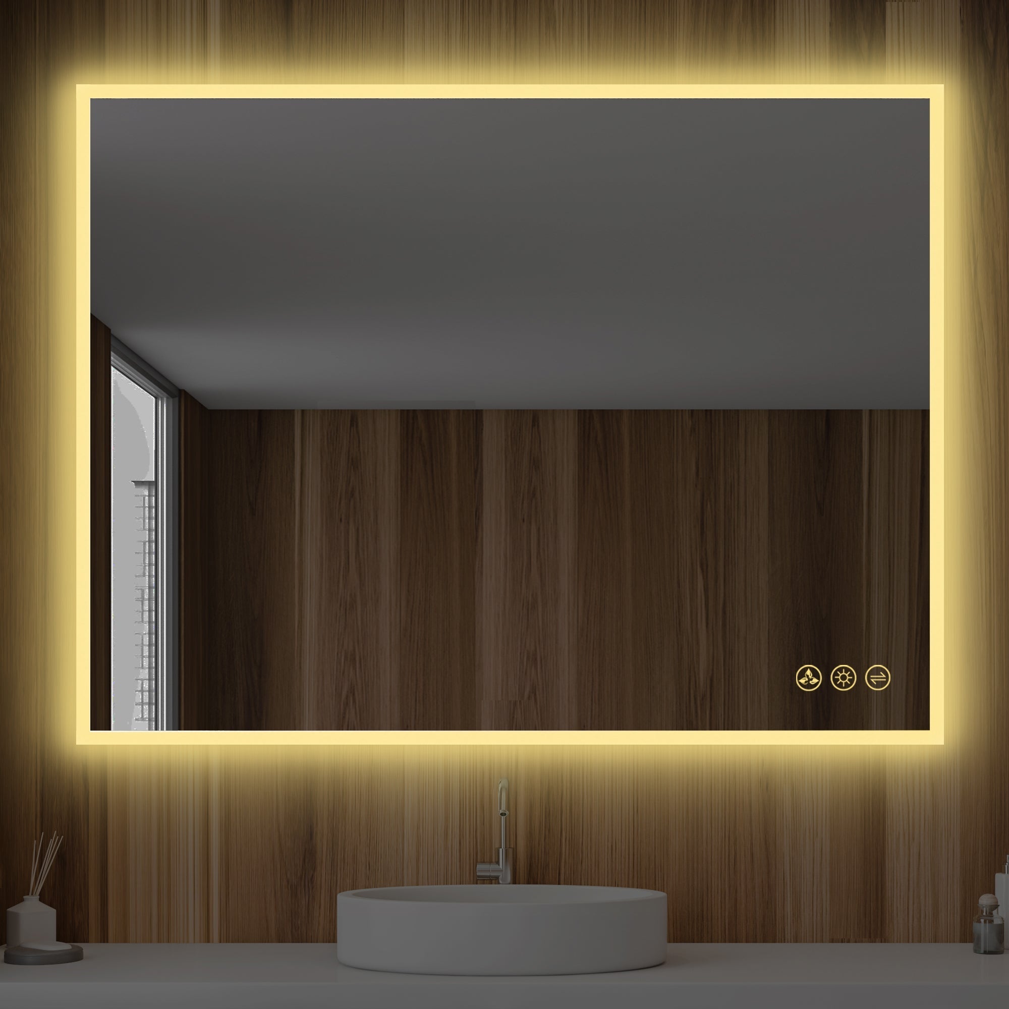 Beta 48″ x 30″ LED Mirror with Frosted Sides