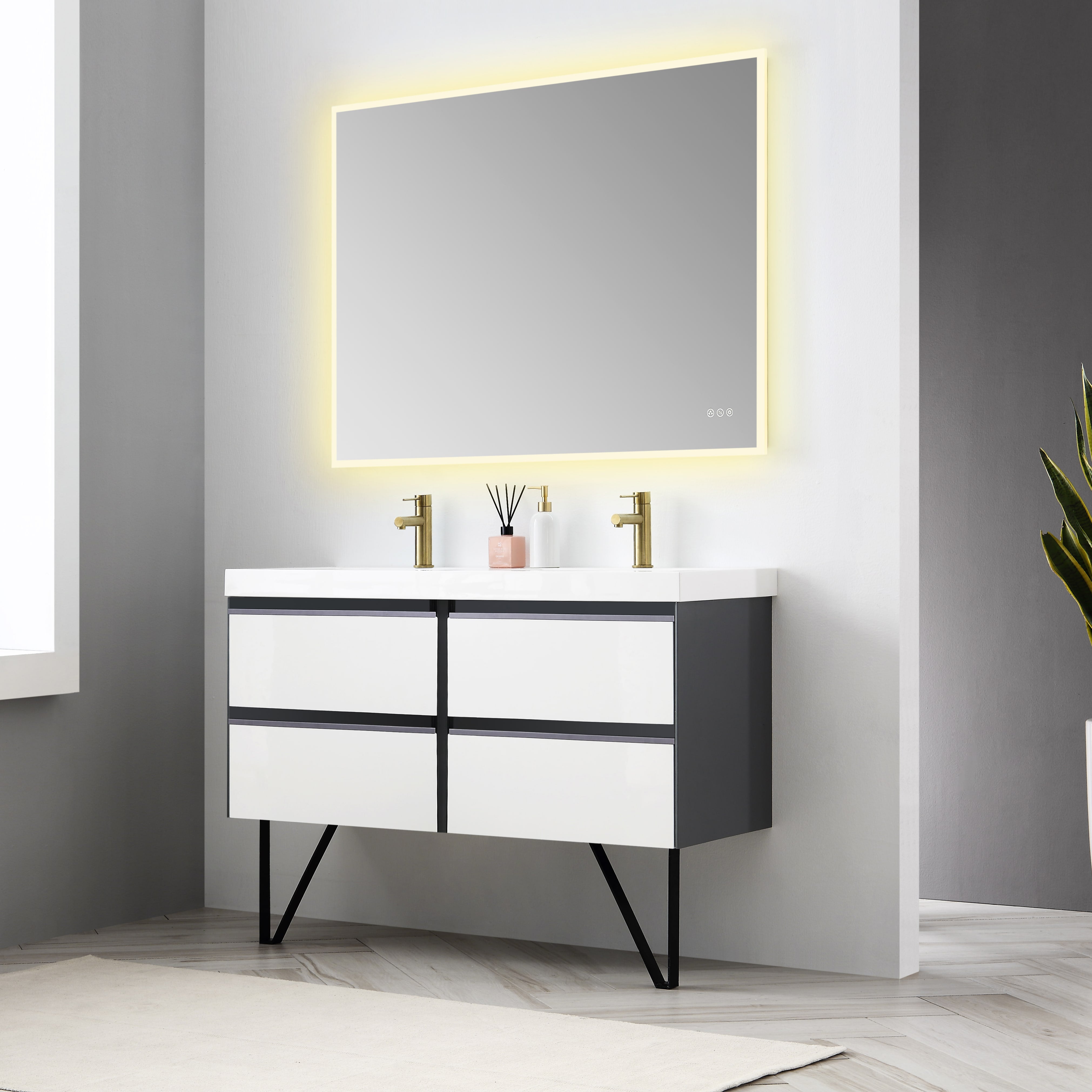 Beta 48″ x 36″ LED Mirror with Frosted Sides