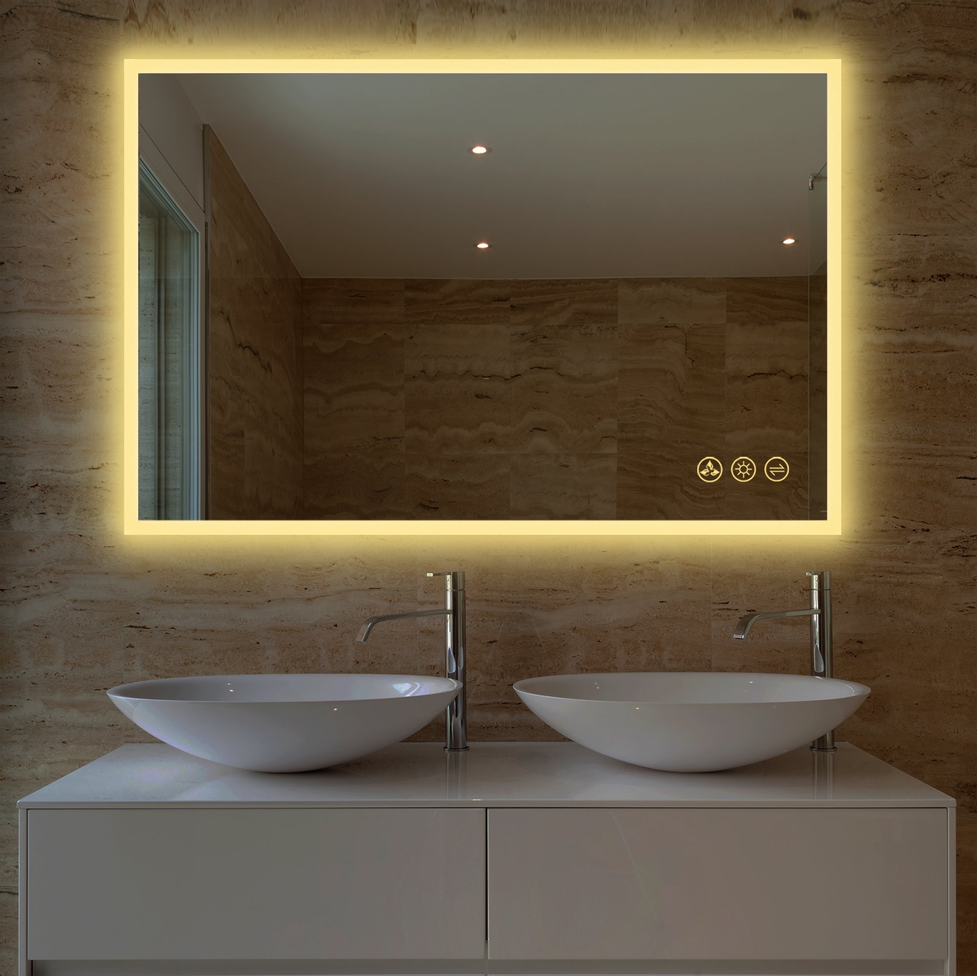 Beta 48″ x 36″ LED Mirror with Frosted Sides