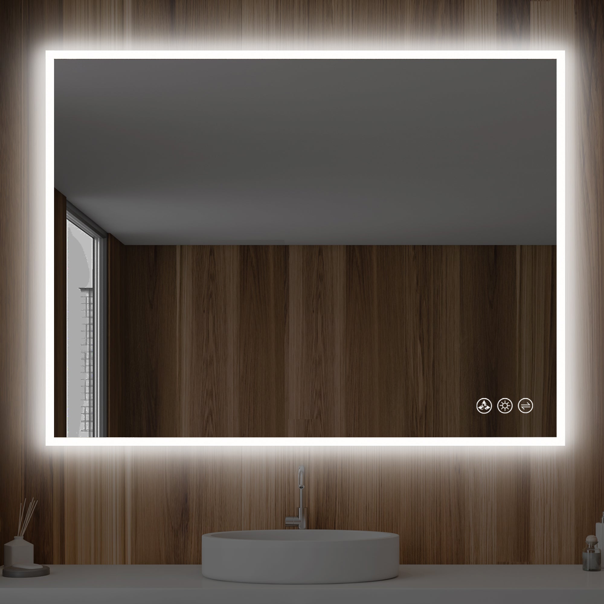 Beta 48″ x 36″ LED Mirror with Frosted Sides
